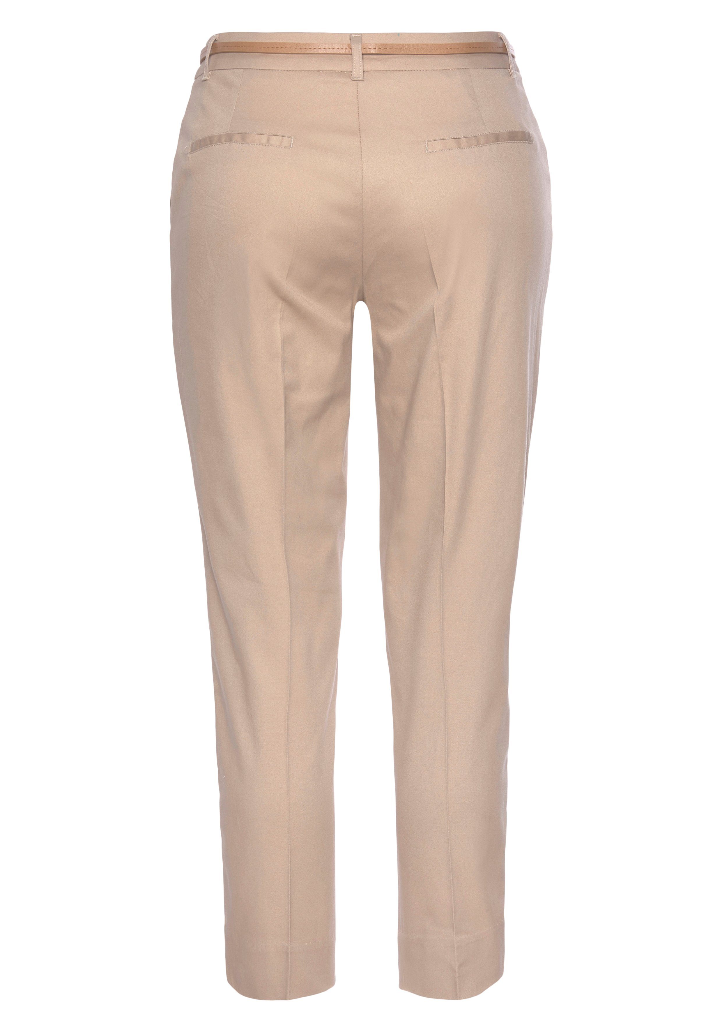 Vivance Chino in klassieke basic pasvorm, stoffen broek, business look (Met riem in leer-look)