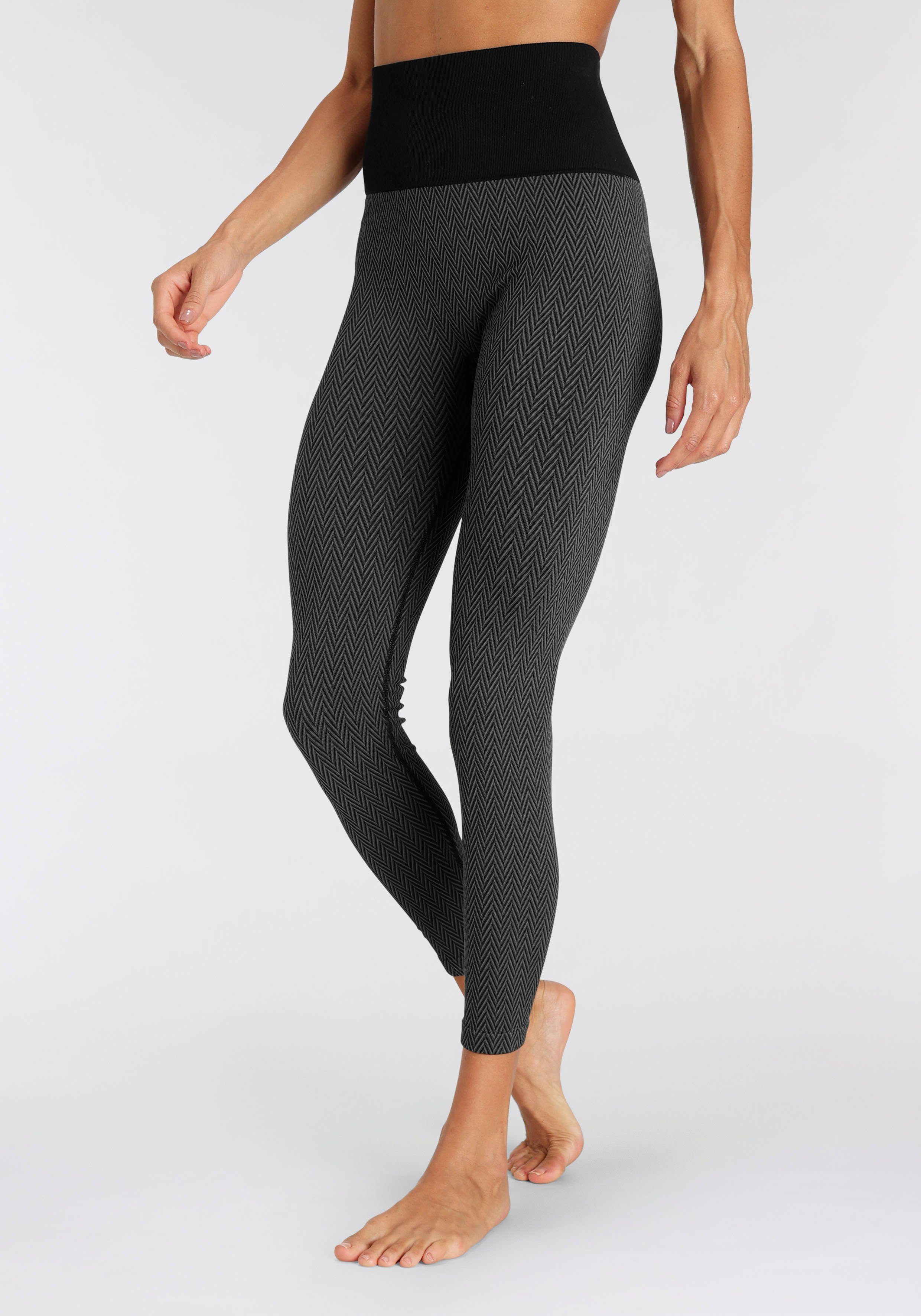 vivance active Legging -Sportbroek Sportbroek in jacquardpatroon en brede tailleband