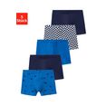 schiesser boxershort in grootverpakking (5 stuks) blauw