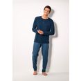 schiesser pyjama met knoopsluiting blauw