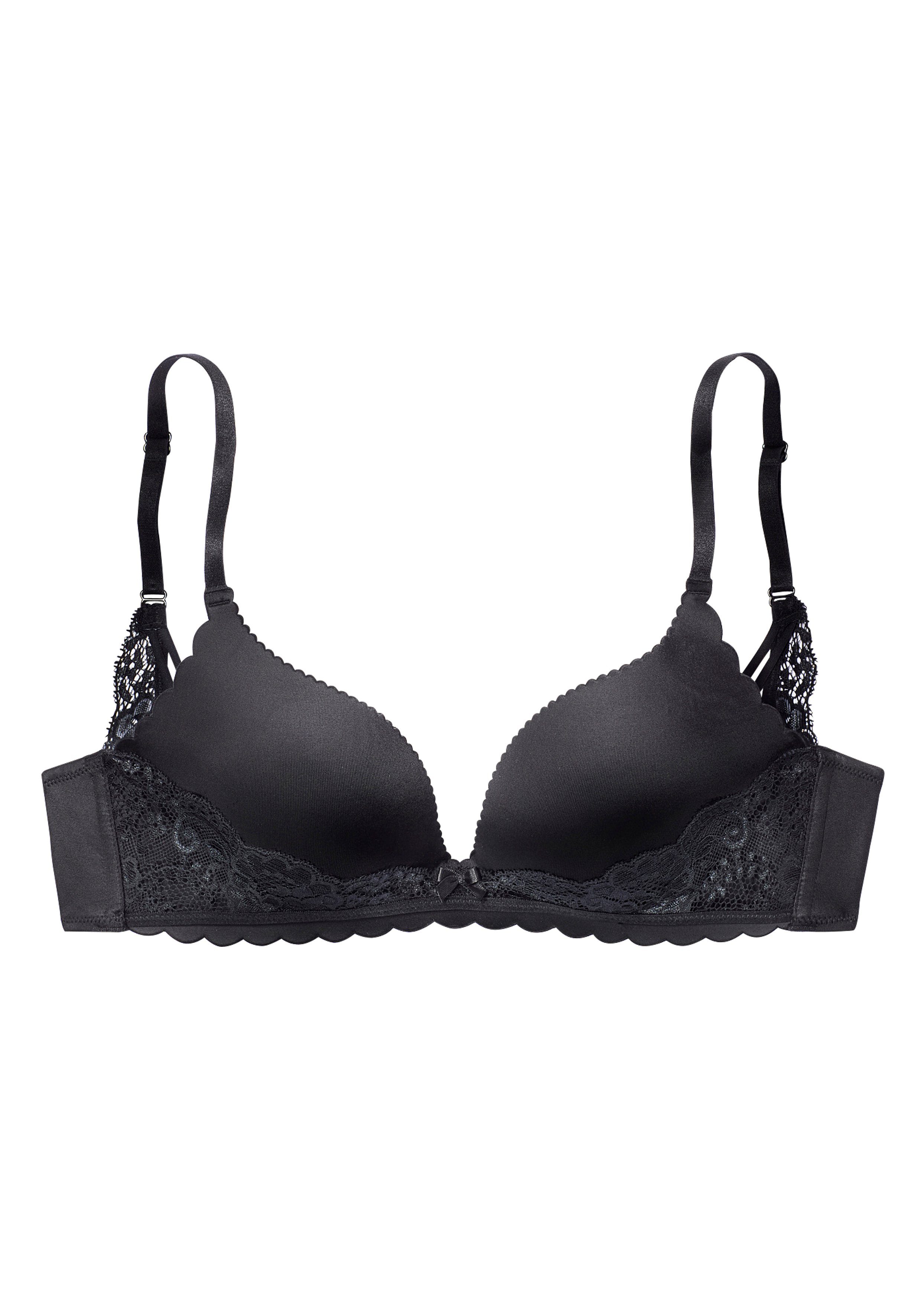 Lascana Push-up-bh zonder beugels, met extra platte randen en fijne kant, ondergoed