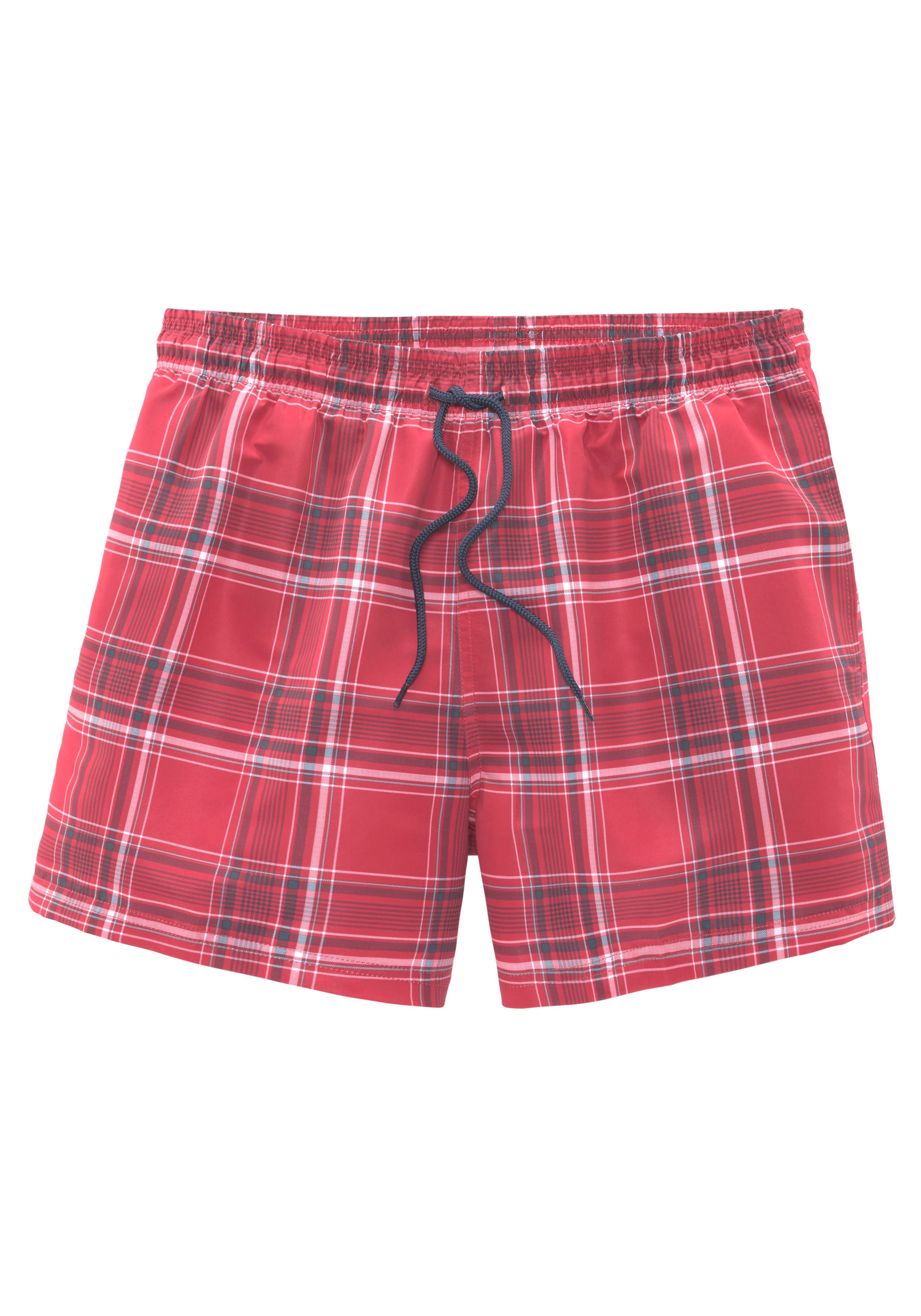 H.I.S Zwemshort Geruit met contrastkleurig koord