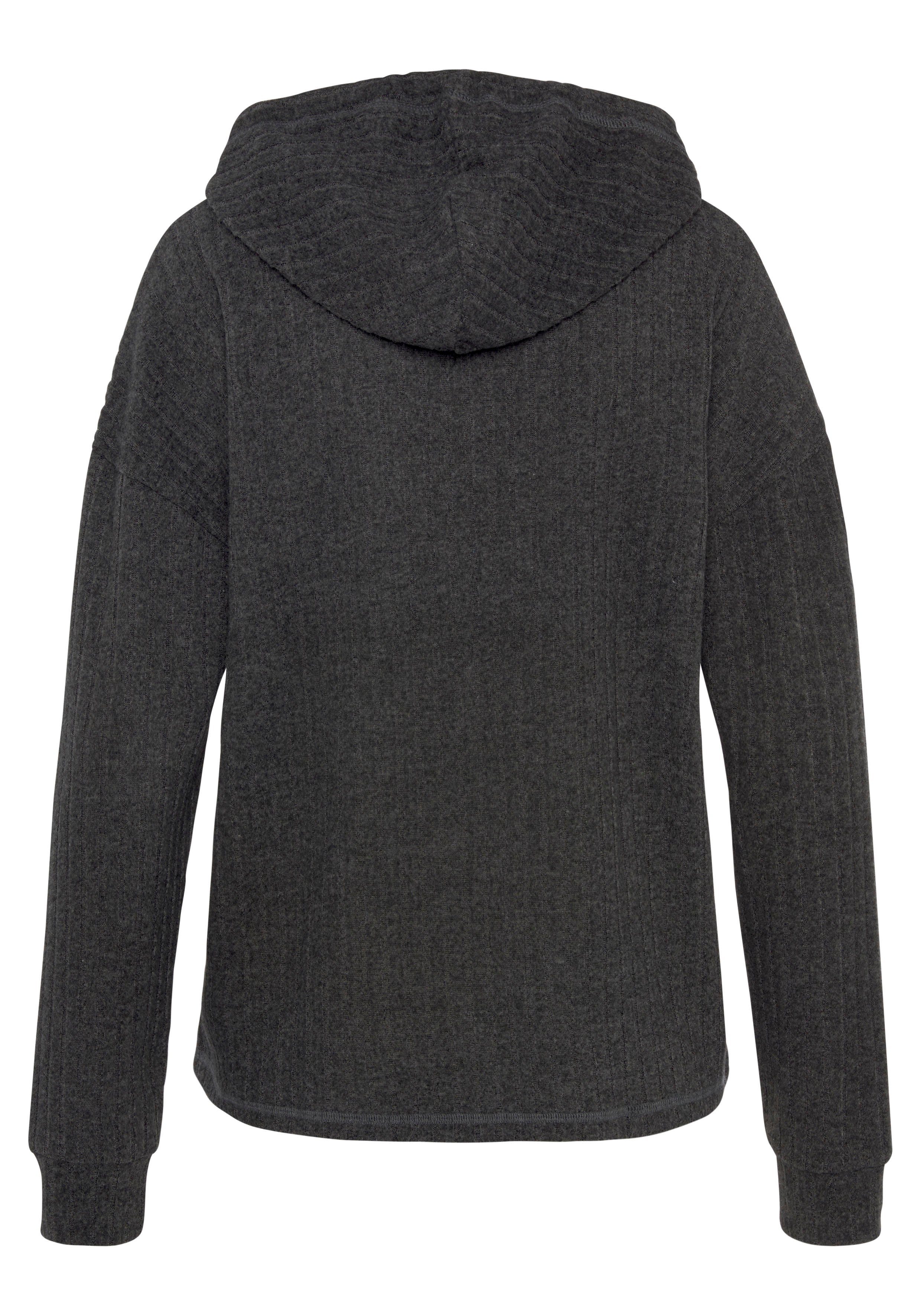 Lascana Hoodie Breipullover met capuchon en gemêleerd uiterlijk, loungewear