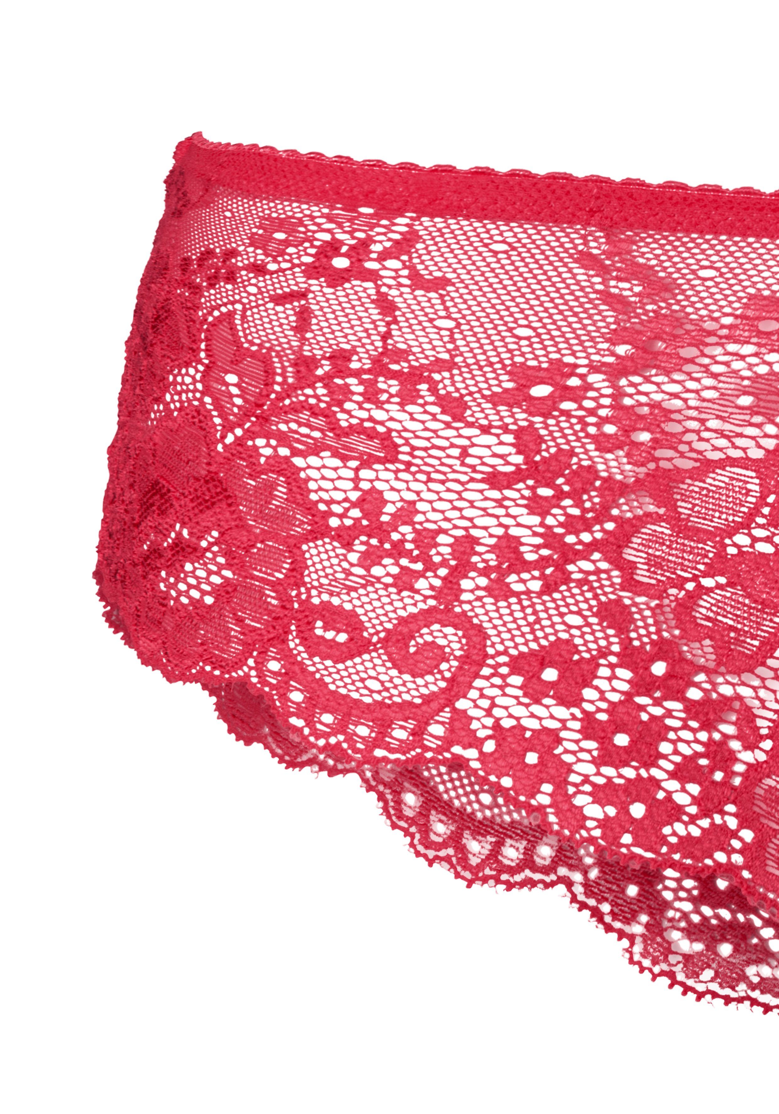Lascana Hipster van fijne kant hipsters maat 44/46 rood