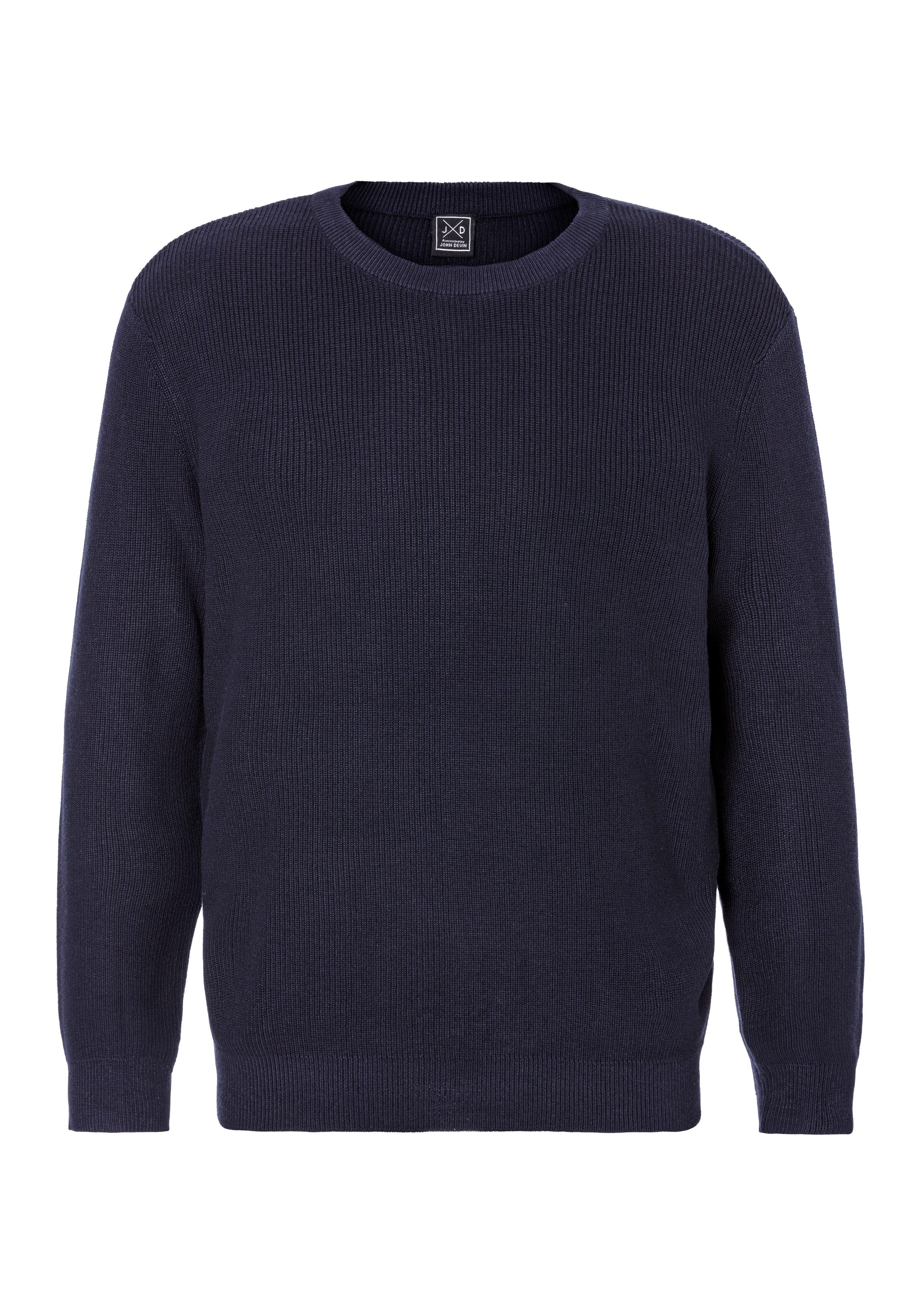 John Devin Gebreide trui Pullover in modieuze kleuren van katoenmix heren maat XXL (60/62) blauw