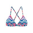 venice beach triangel-bikinitop face met zomerse print blauw