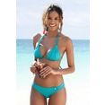 s.oliver red label beachwear triangel-bikinitop spain met plooi en dubbele bandjes blauw