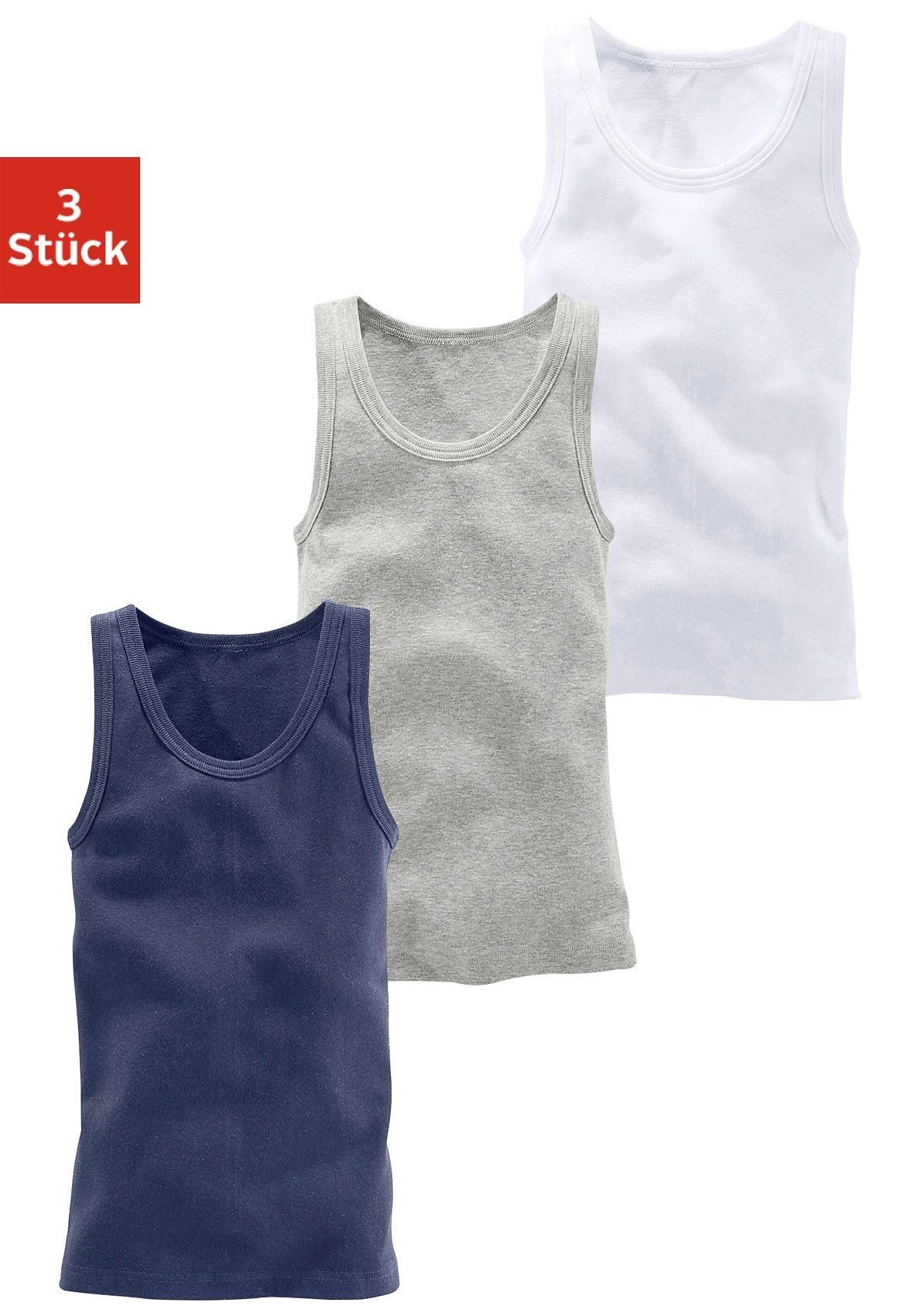 H.I.S Tanktop ideaal ergens onder te dragen (set, 3-delig) heren maat 182 multicolor