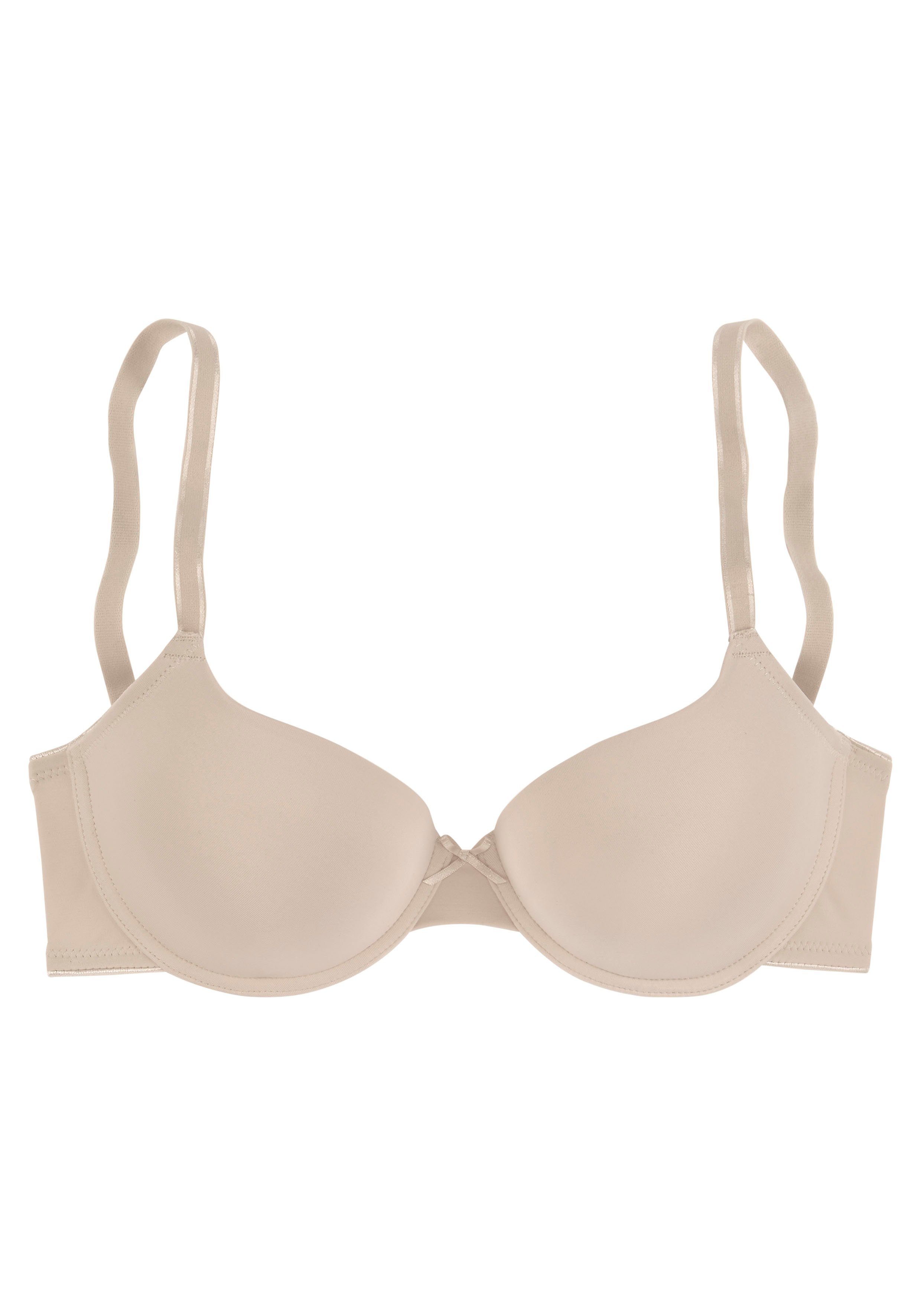 Lascana Bh met steuncups Ela - perfect basic met beugel van zijdeachtige microvezel beugel bh's maat D D beige