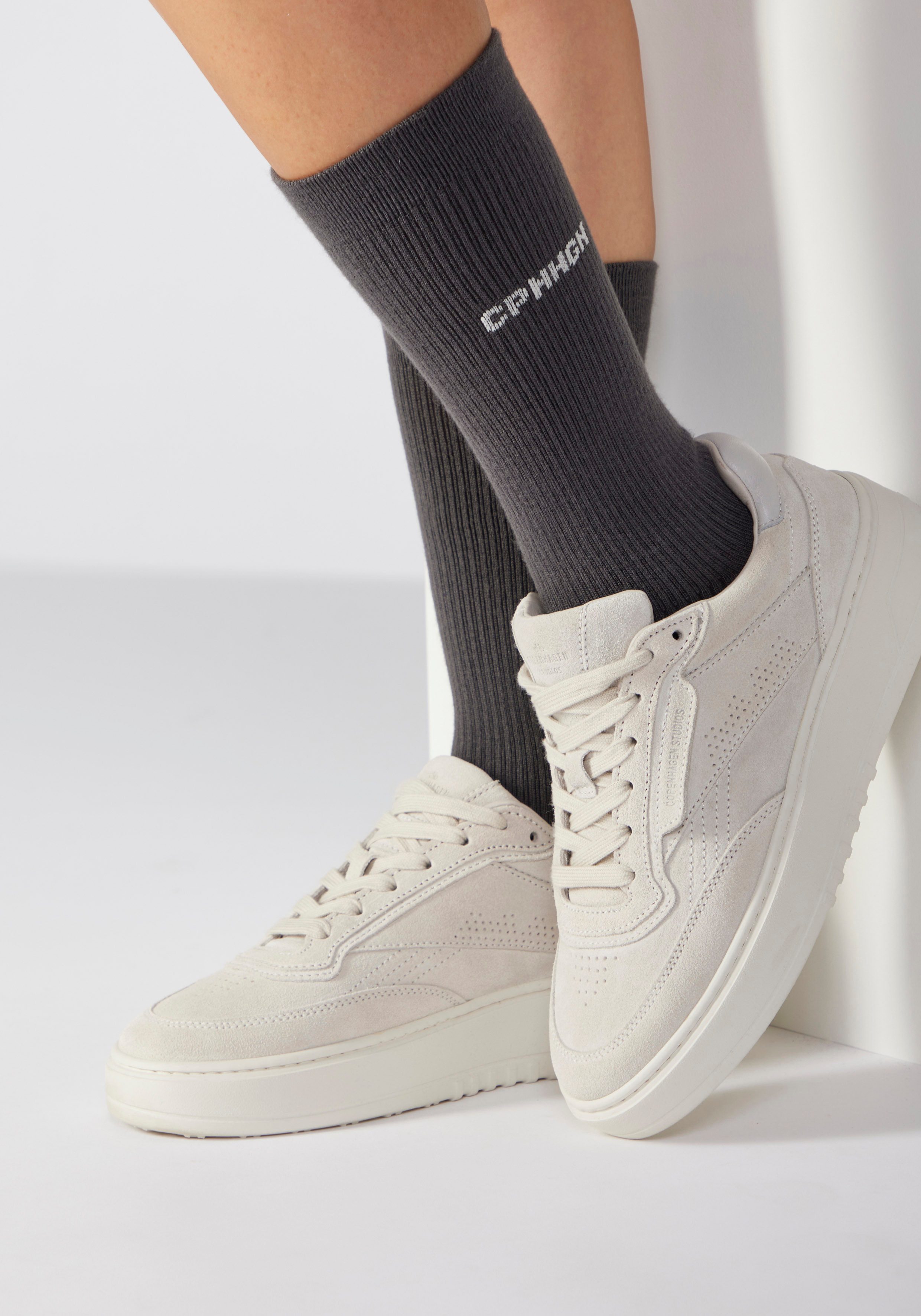 Copenhagen Studios Basic sokken met ribstructuur en borduursel (set, 3 paar)