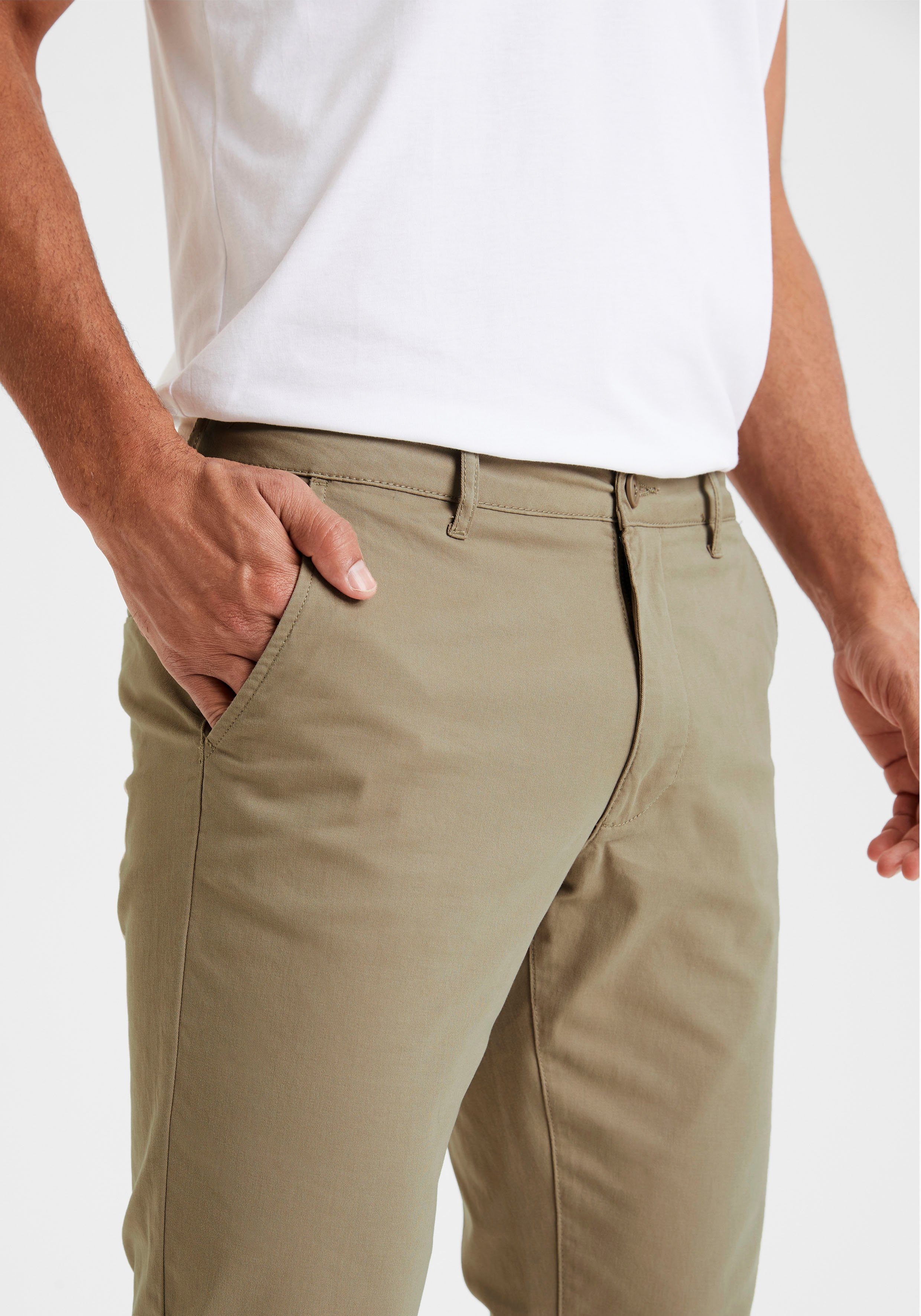 H.I.S Chino Regular fit lange broek, van elastische katoenkwaliteit
