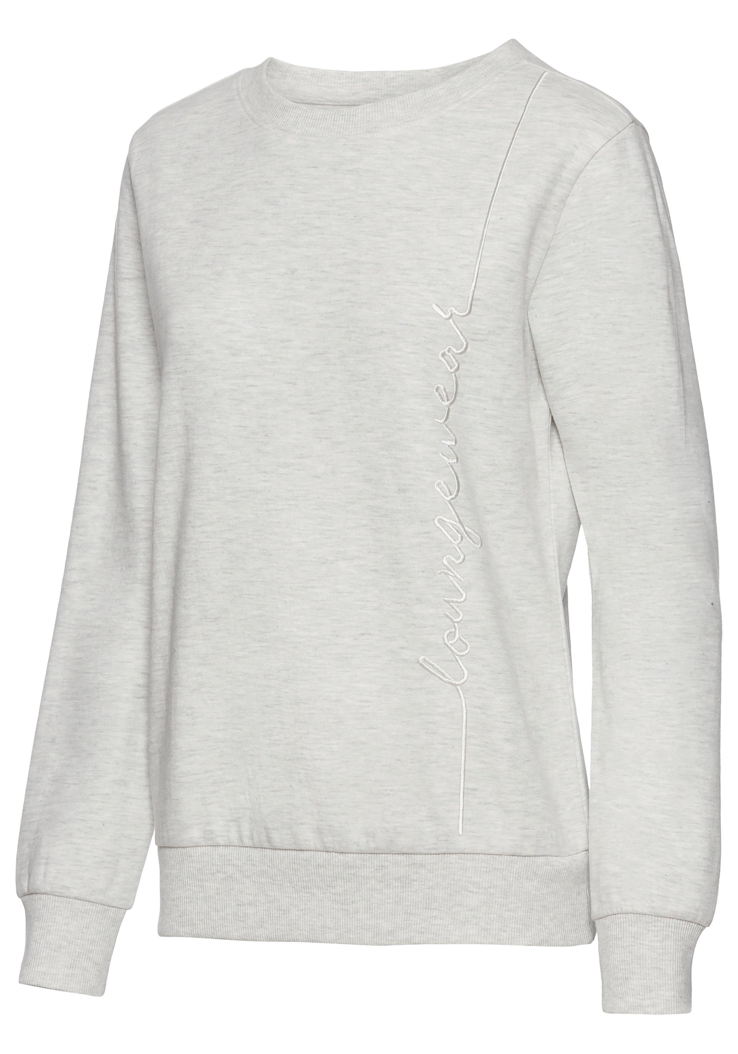 Vivance Lang sweatshirt met loungewear borduring, loungeshirt