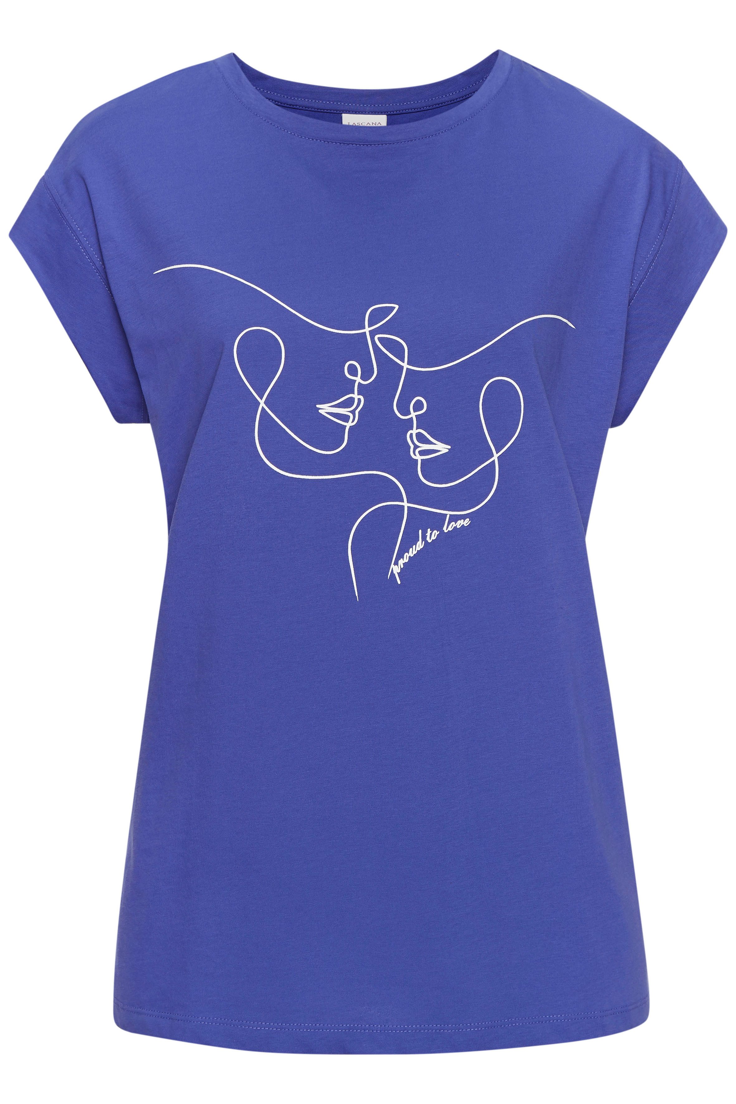 Lascana Shirt met korte mouwen met frontprint, t-shirt van katoen, printshirt, basic