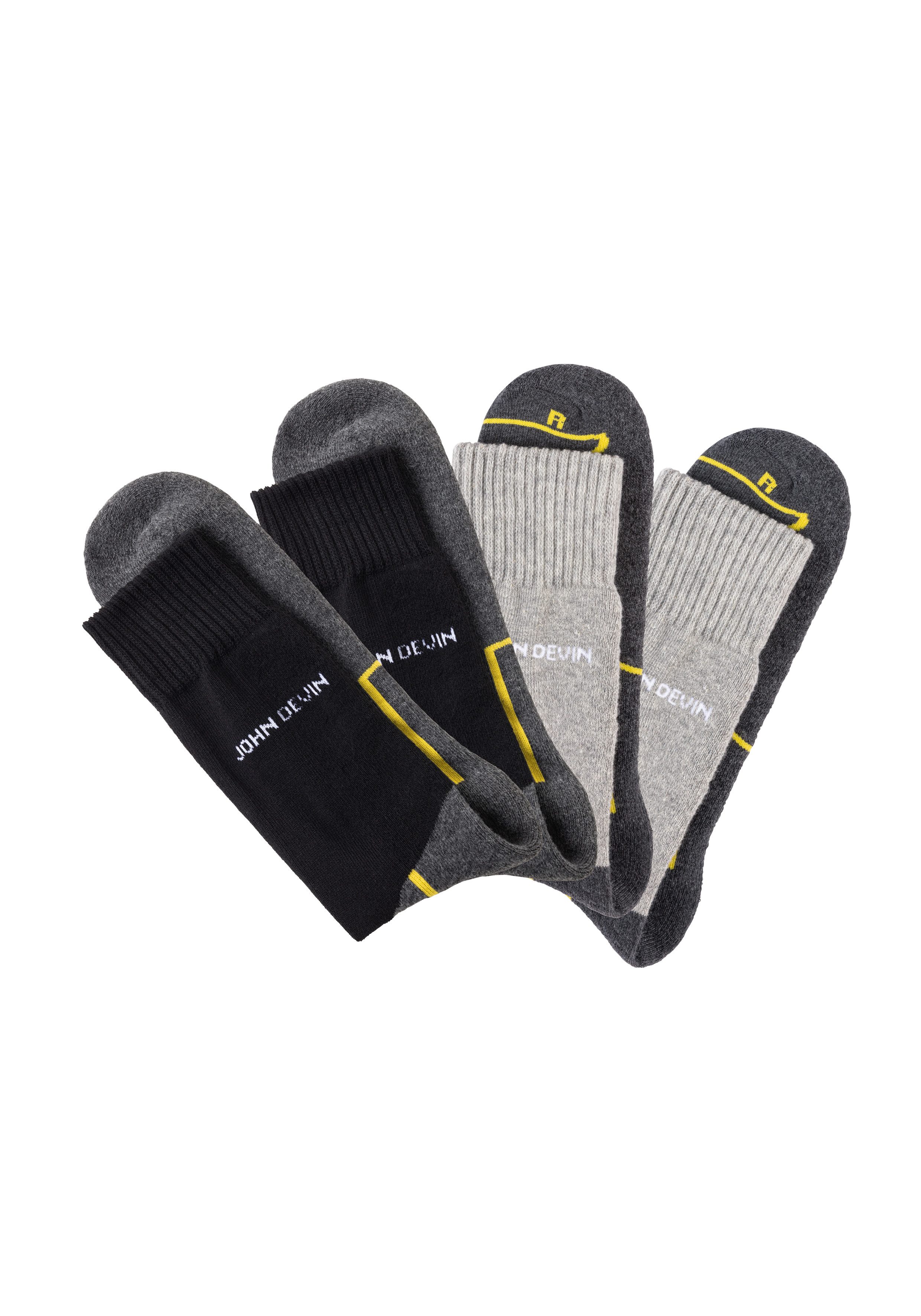John Devin Functionele sokken met zolen over de tenen en hoge hakpluche (set, 4 paar)