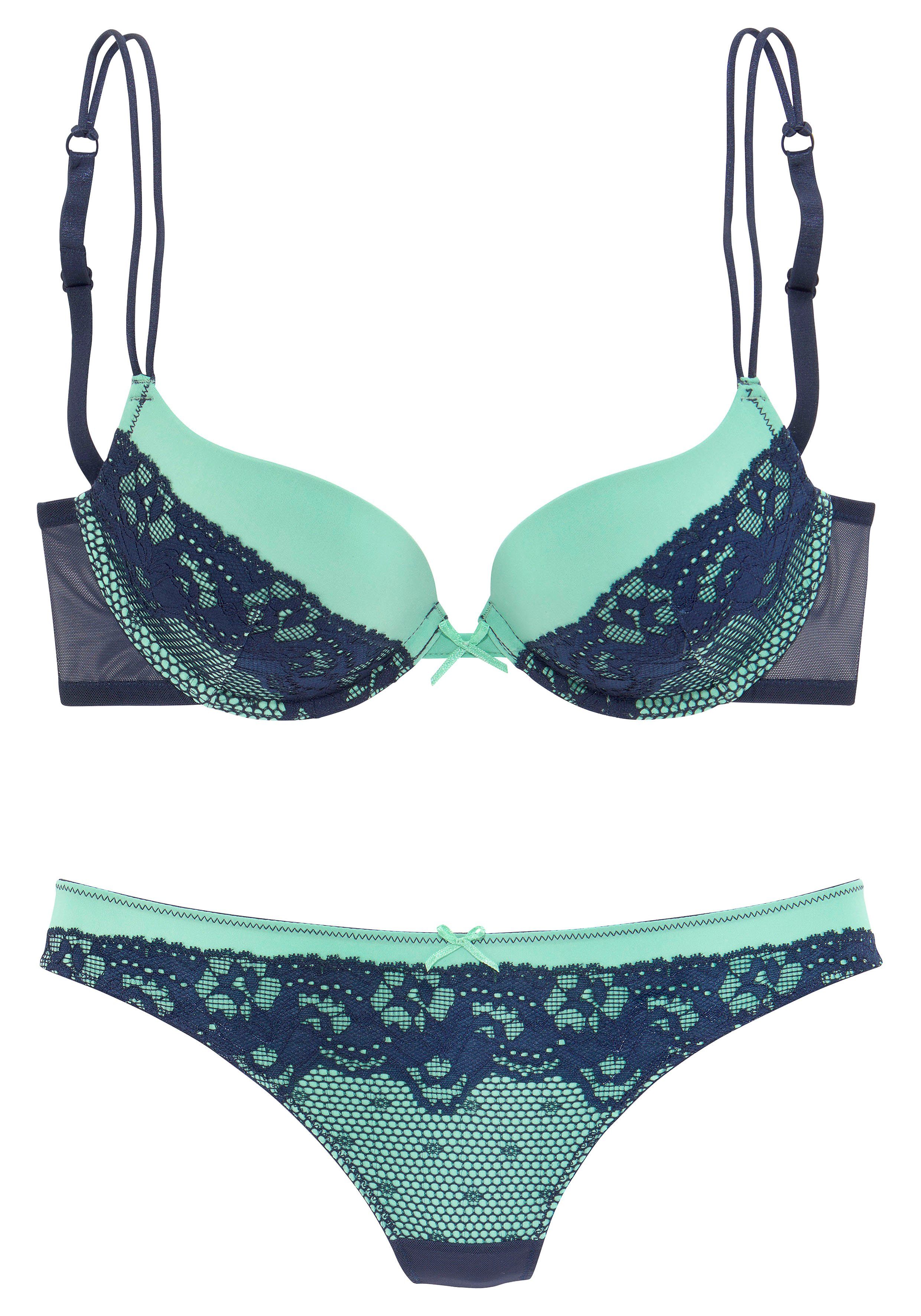 Melrose Set: push-up bh , dessous (set, 2-delig, Met string)