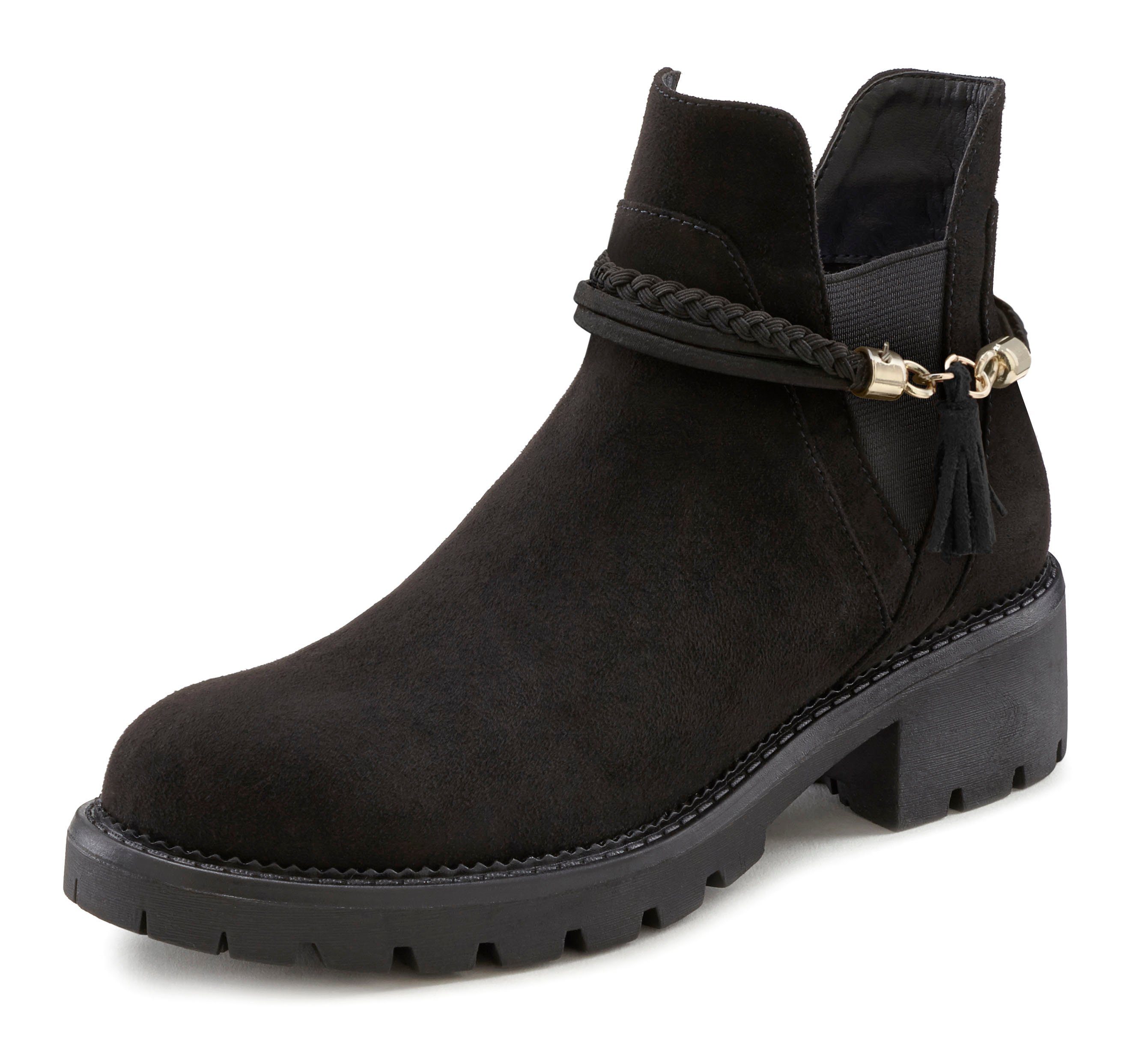 Lascana Chelsea-boots met afneembaar band en chunky zool, enkellaarsjes