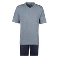 s.oliver red label beachwear pyjama top in gemêleerde look met knoopsluiting blauw