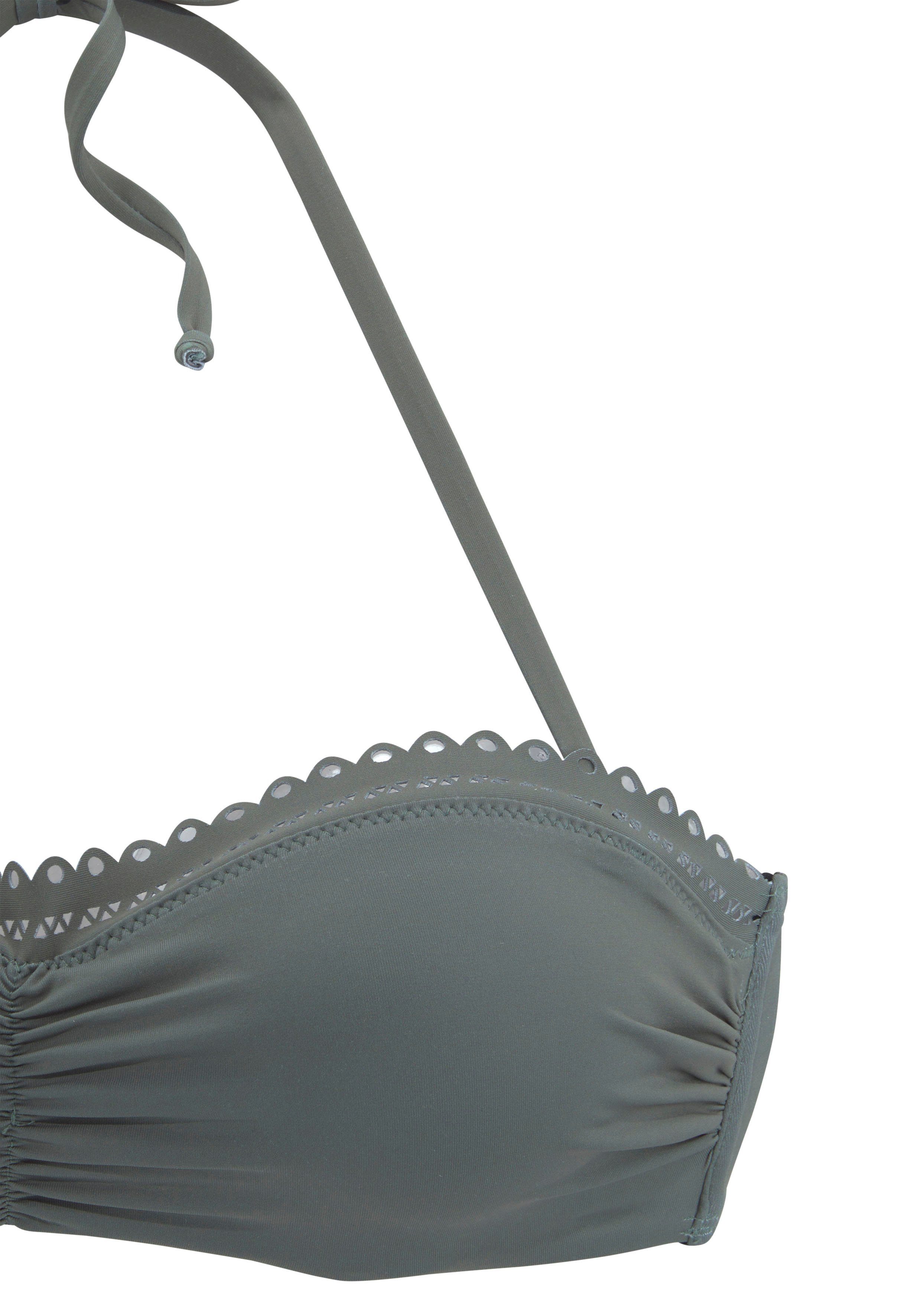 s.Oliver RED LABEL Beachwear Beugelbikinitop in bandeaumodel Aiko met gehaakte look