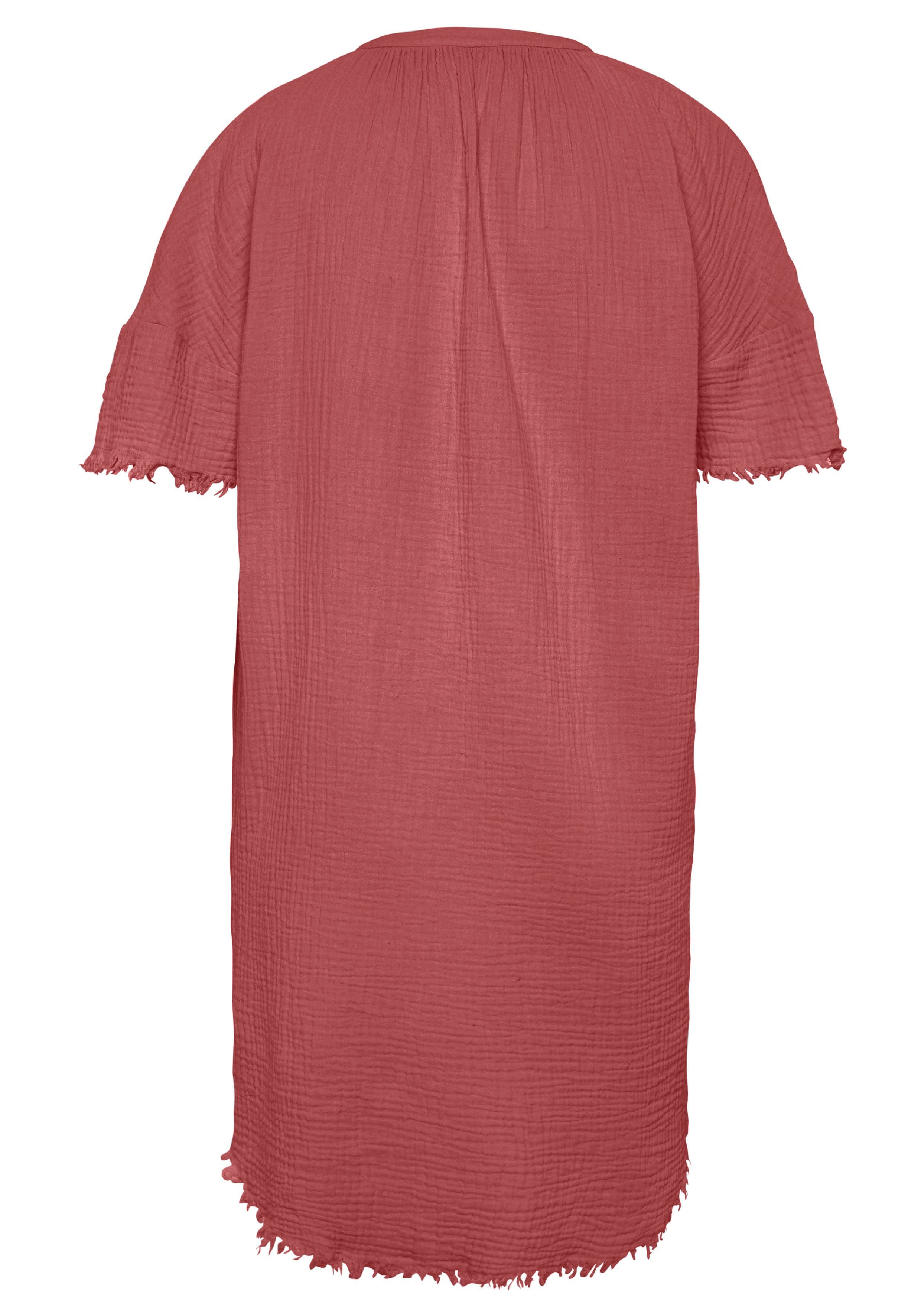s.Oliver RED LABEL Beachwear Nachthemd van geweven mousseline stof