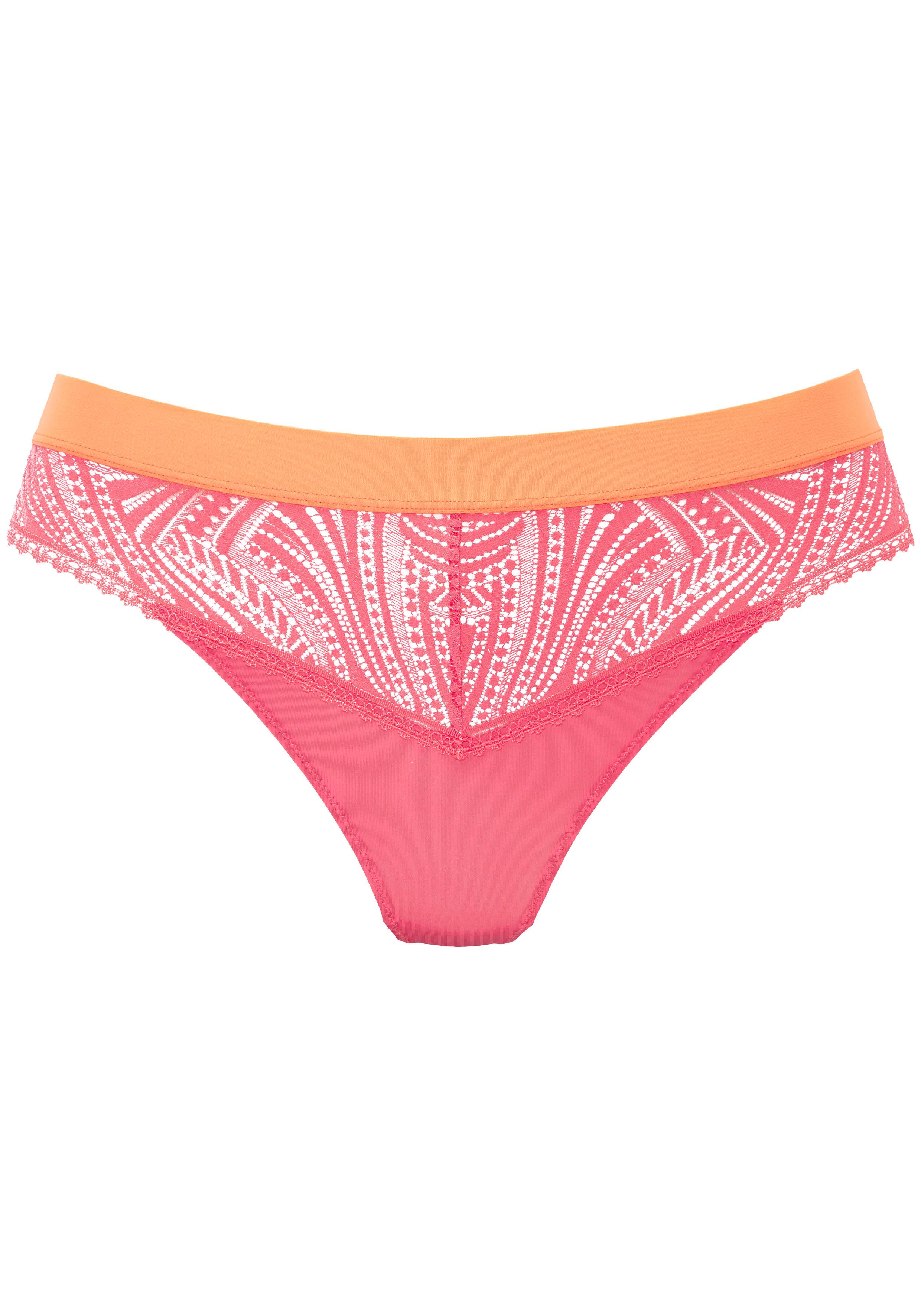 s.Oliver RED LABEL Beachwear String Clemence met modieuze band en grafische kant