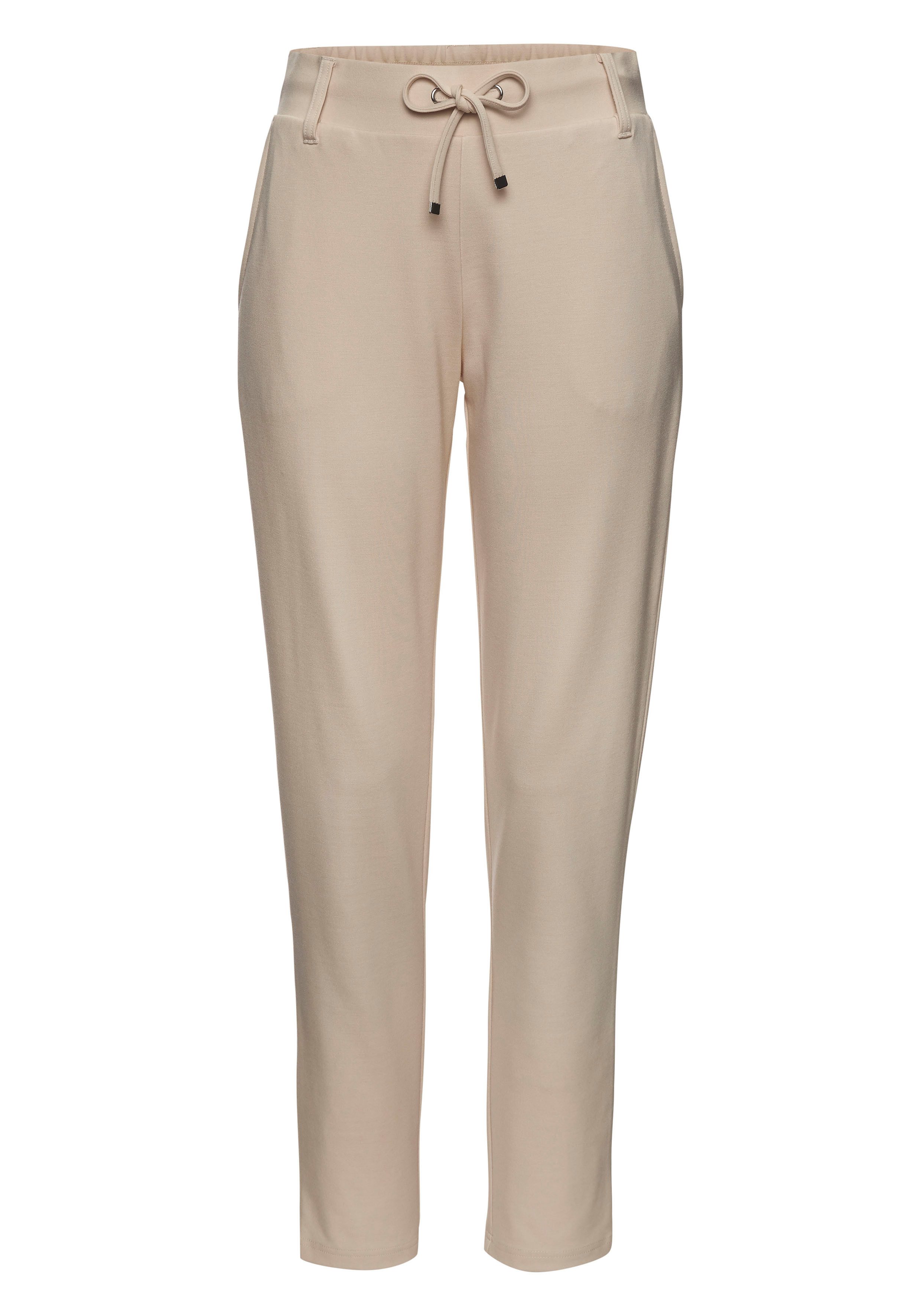 Lascana Jogpants met elastische tailleband en riemlussen, loungewear (1-delig)