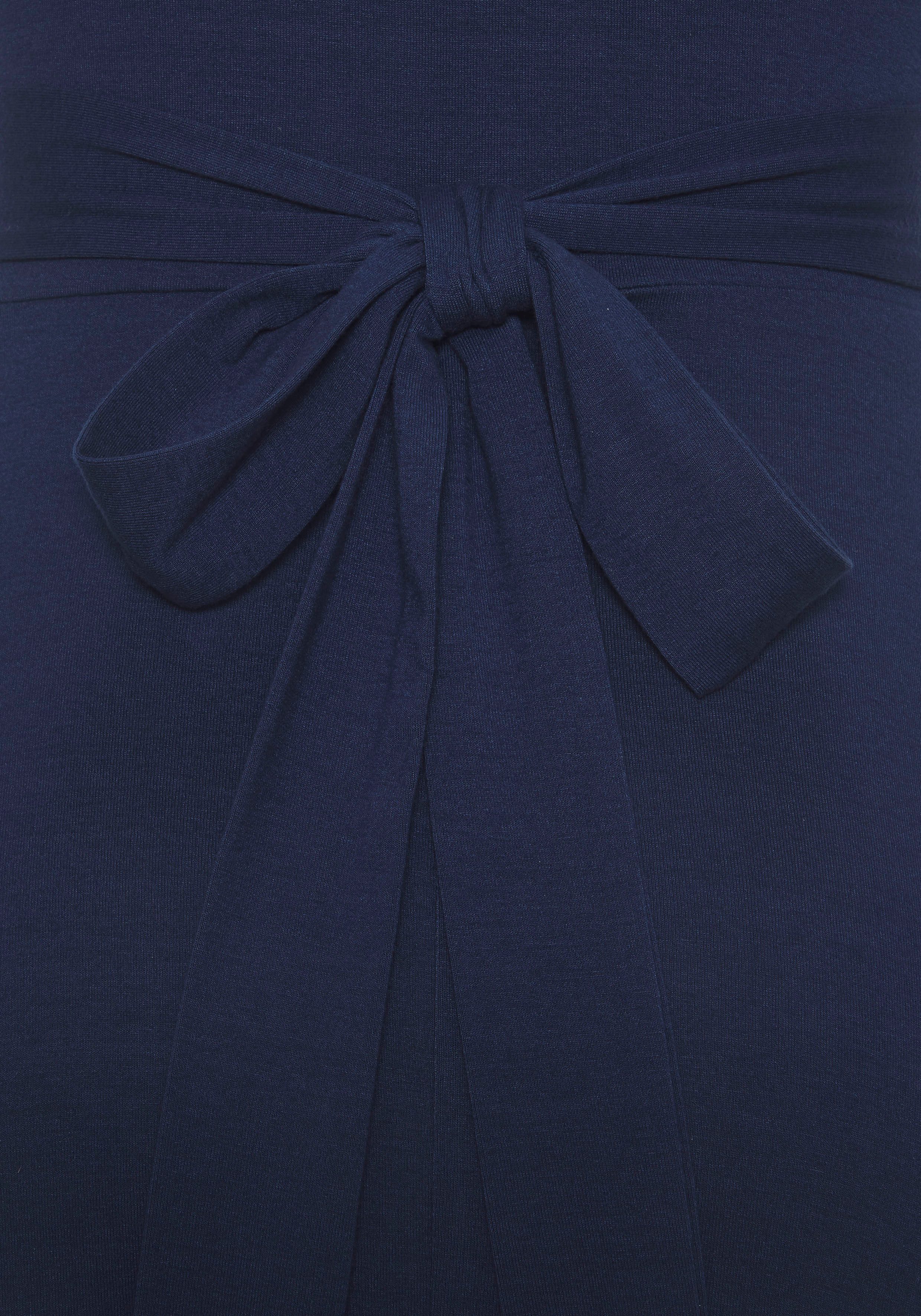 Beachtime Zomerjurk met puntzoom en strik, jersey jurk, asymmetrisch rokdeel