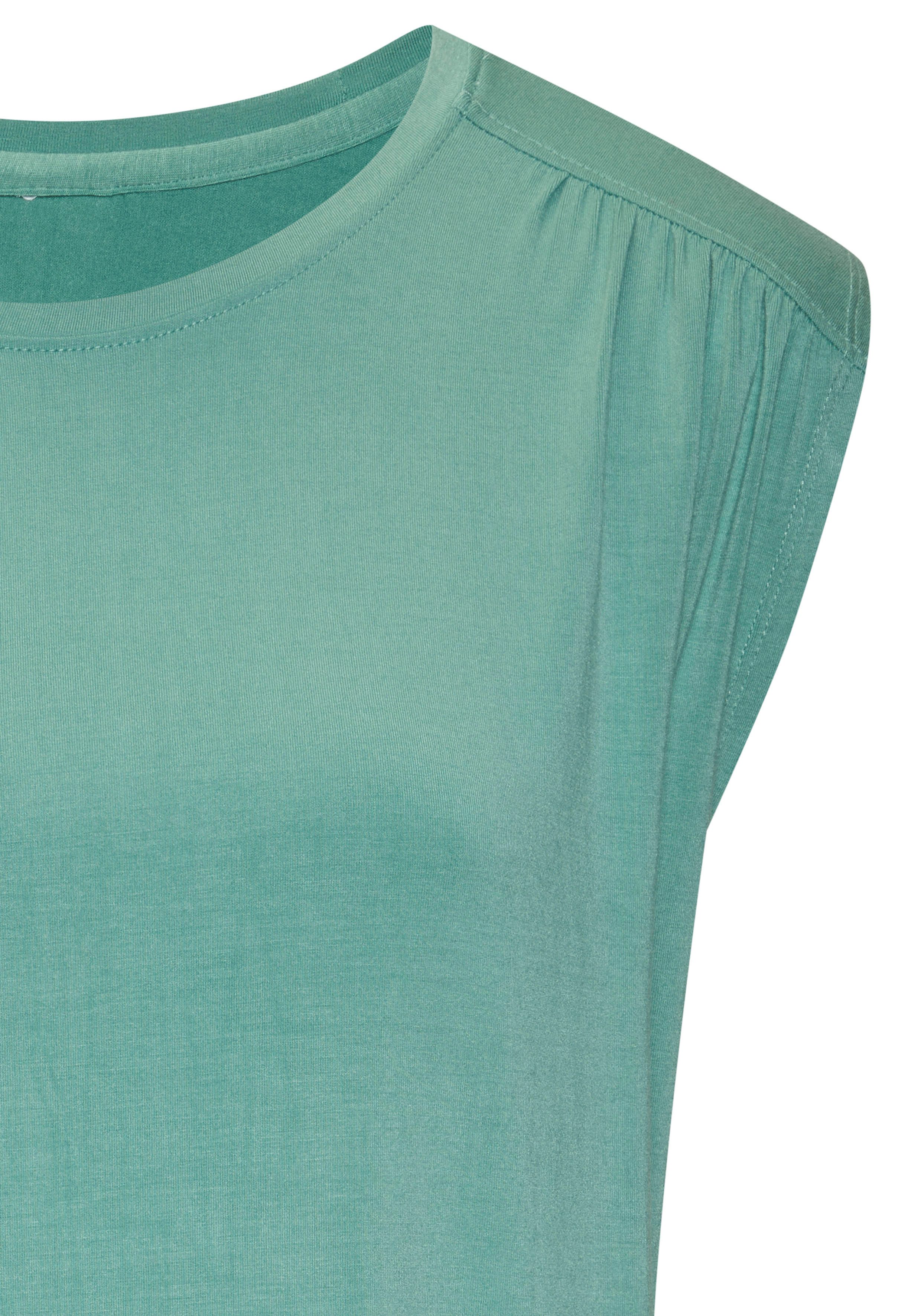 Lascana Shirttop Met schouderrimpeling van zachte viscose-stretch