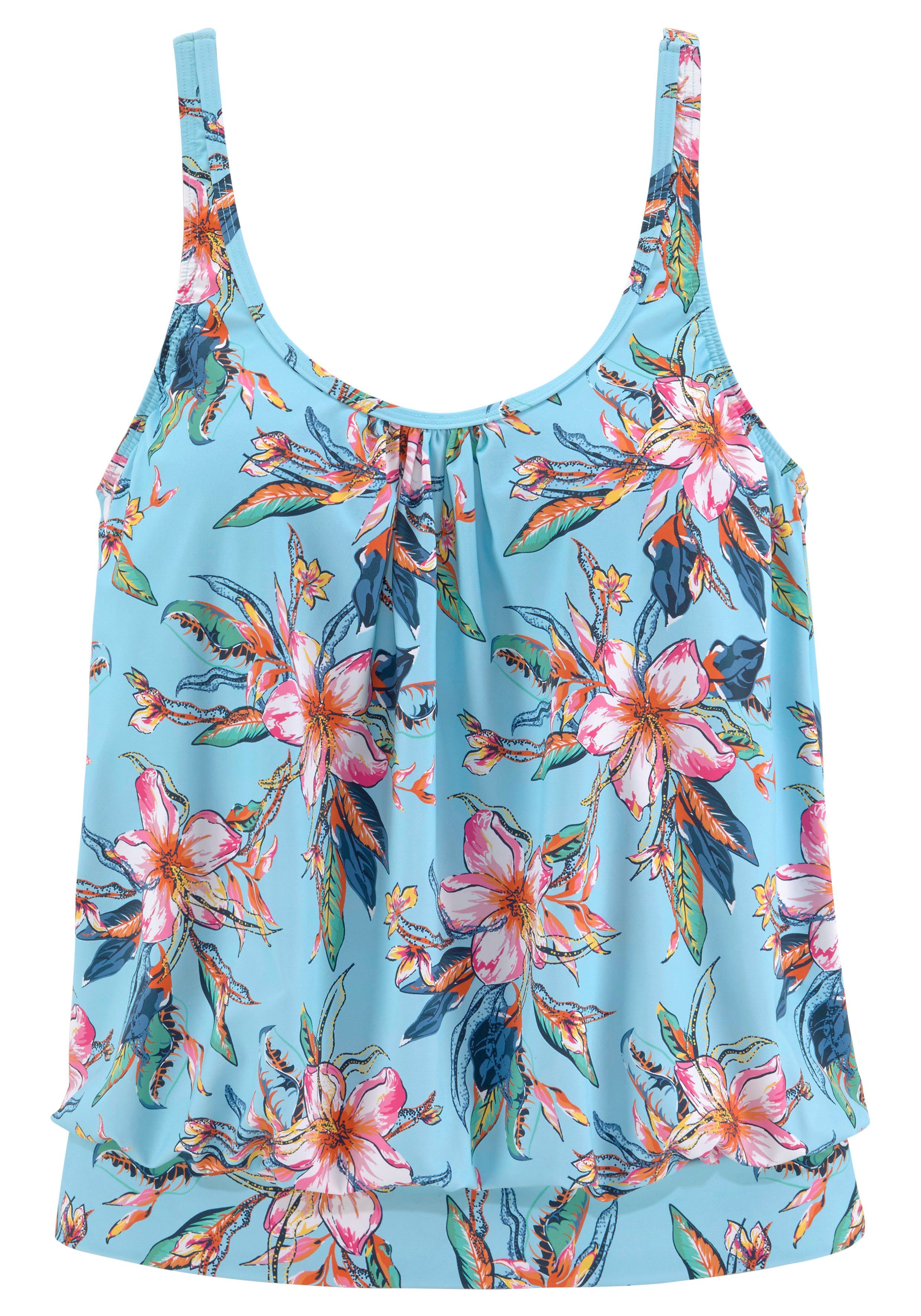 Lascana Tankinitop MALIA met losse snit en tropische print