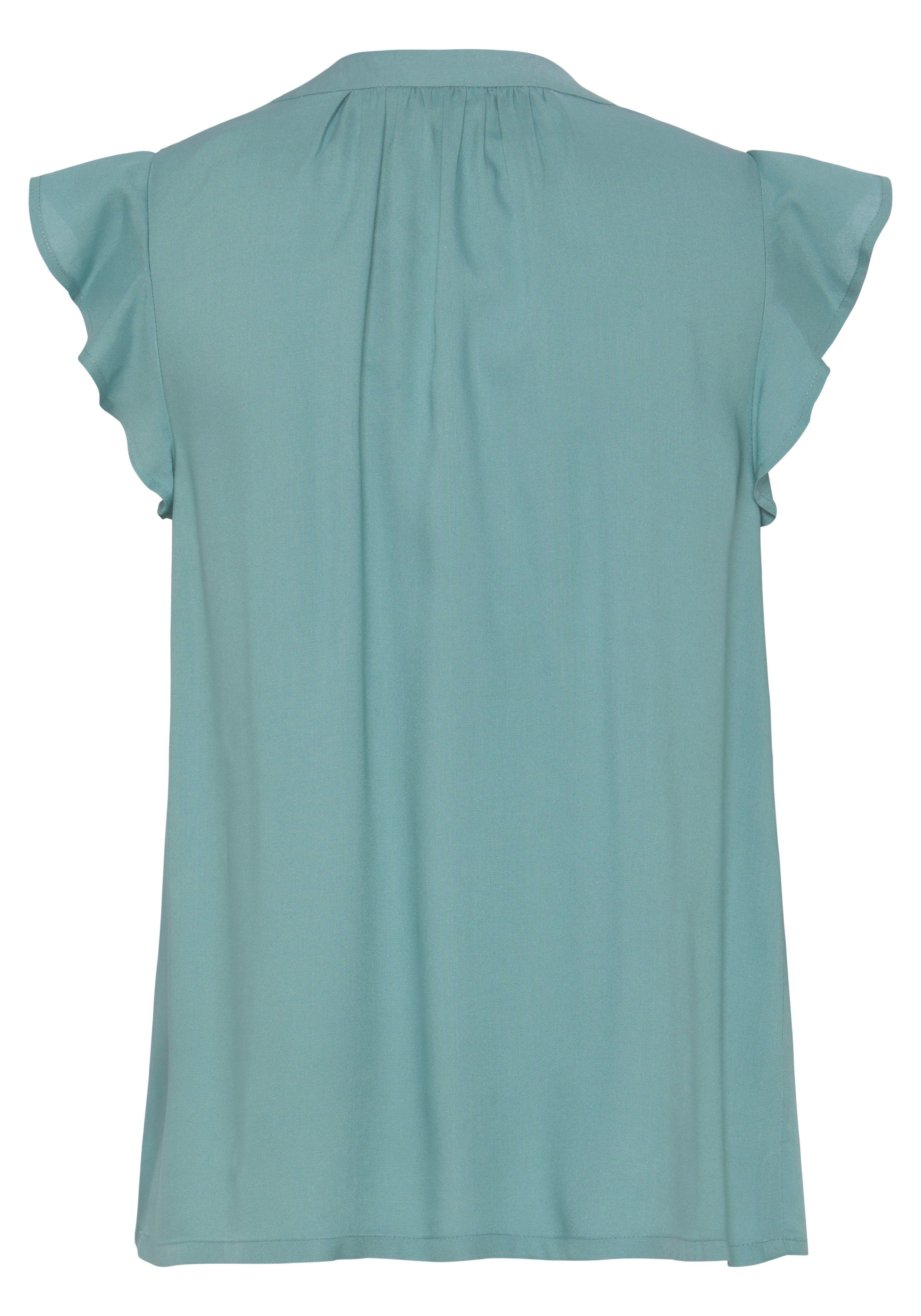 Lascana Blouse zonder sluiting met ruches-mouwen, korte mouwen blouse, elegant