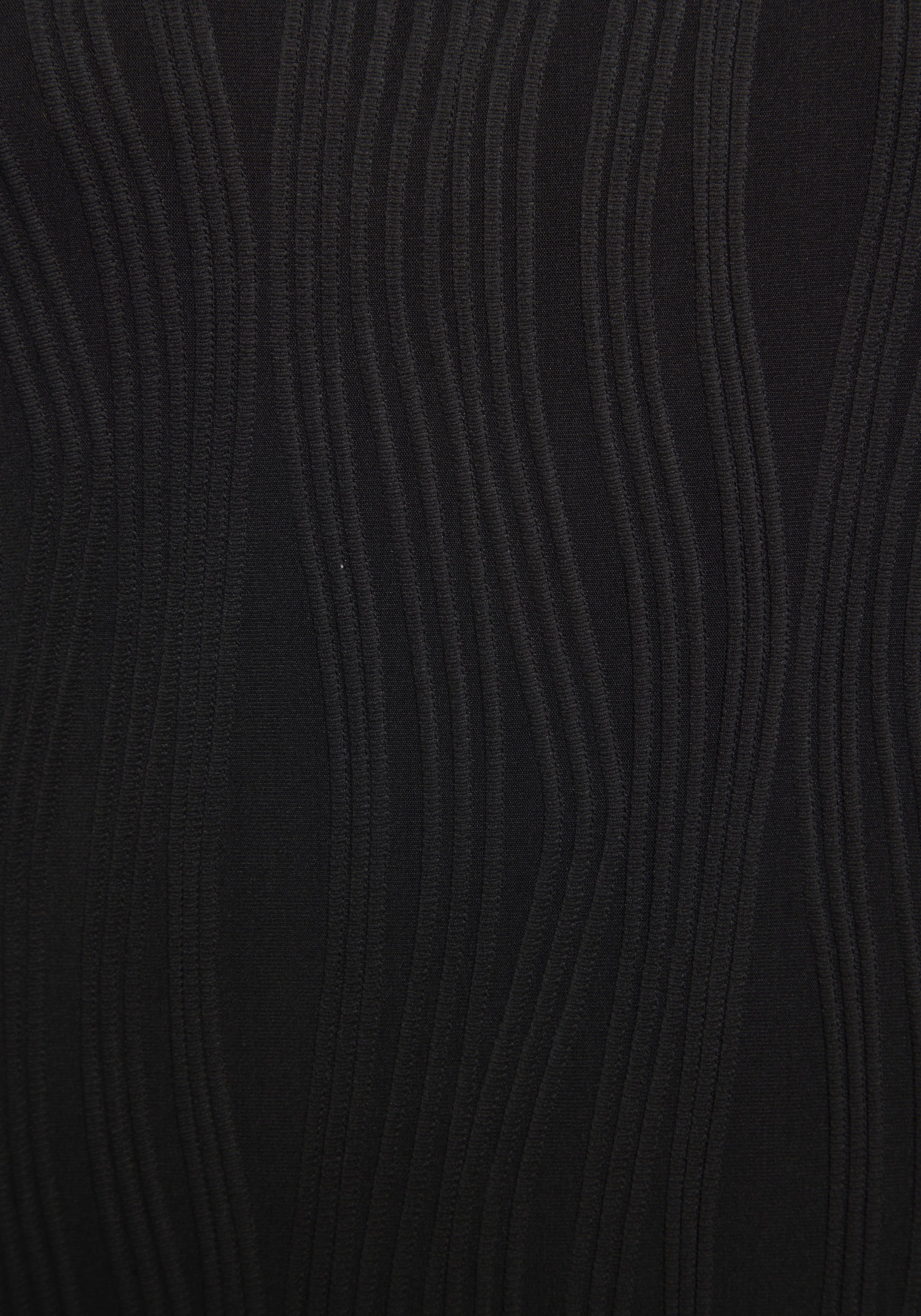 Lascana Midi-jurk met structuurpatroon, strakke jurk, figuurvolgend