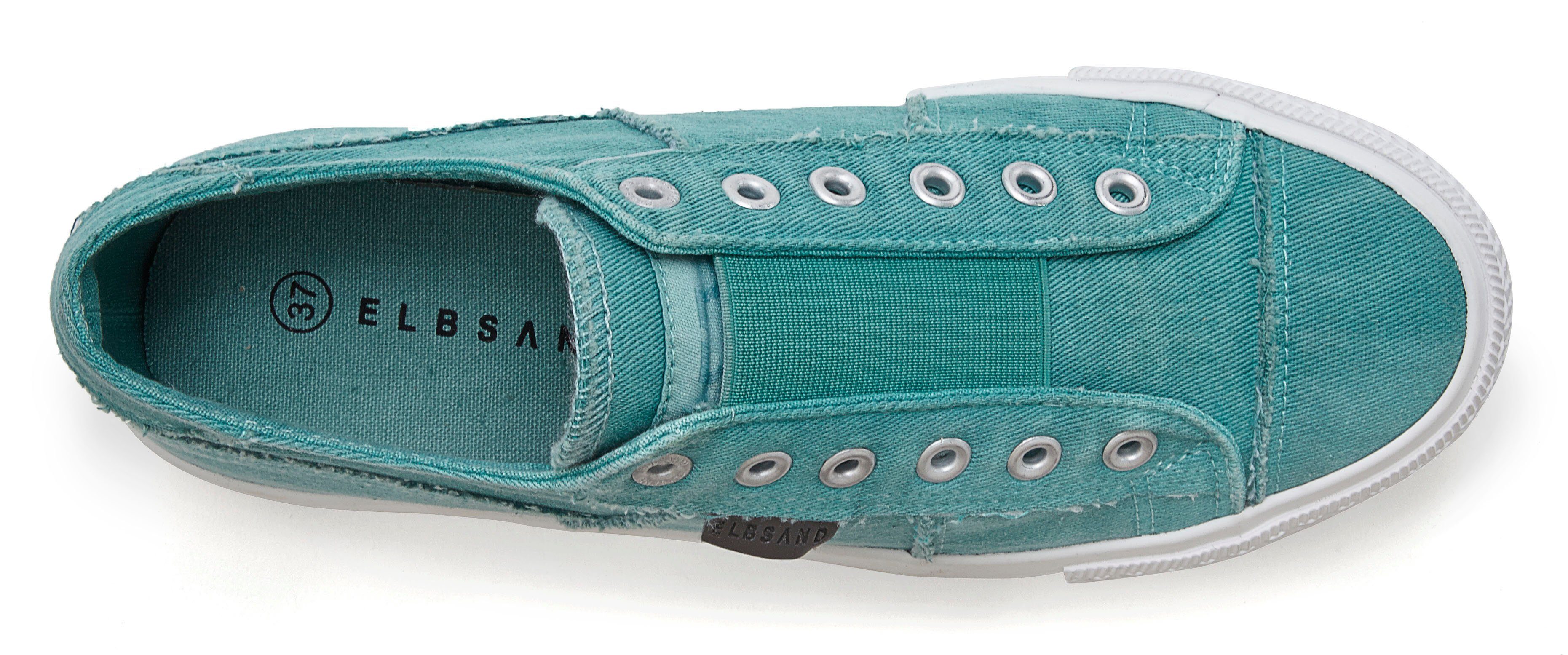 Elbsand Slip-on sneakers uit textiel, comfortabele elastische inzet, lage schoen, casual schoen, slipper