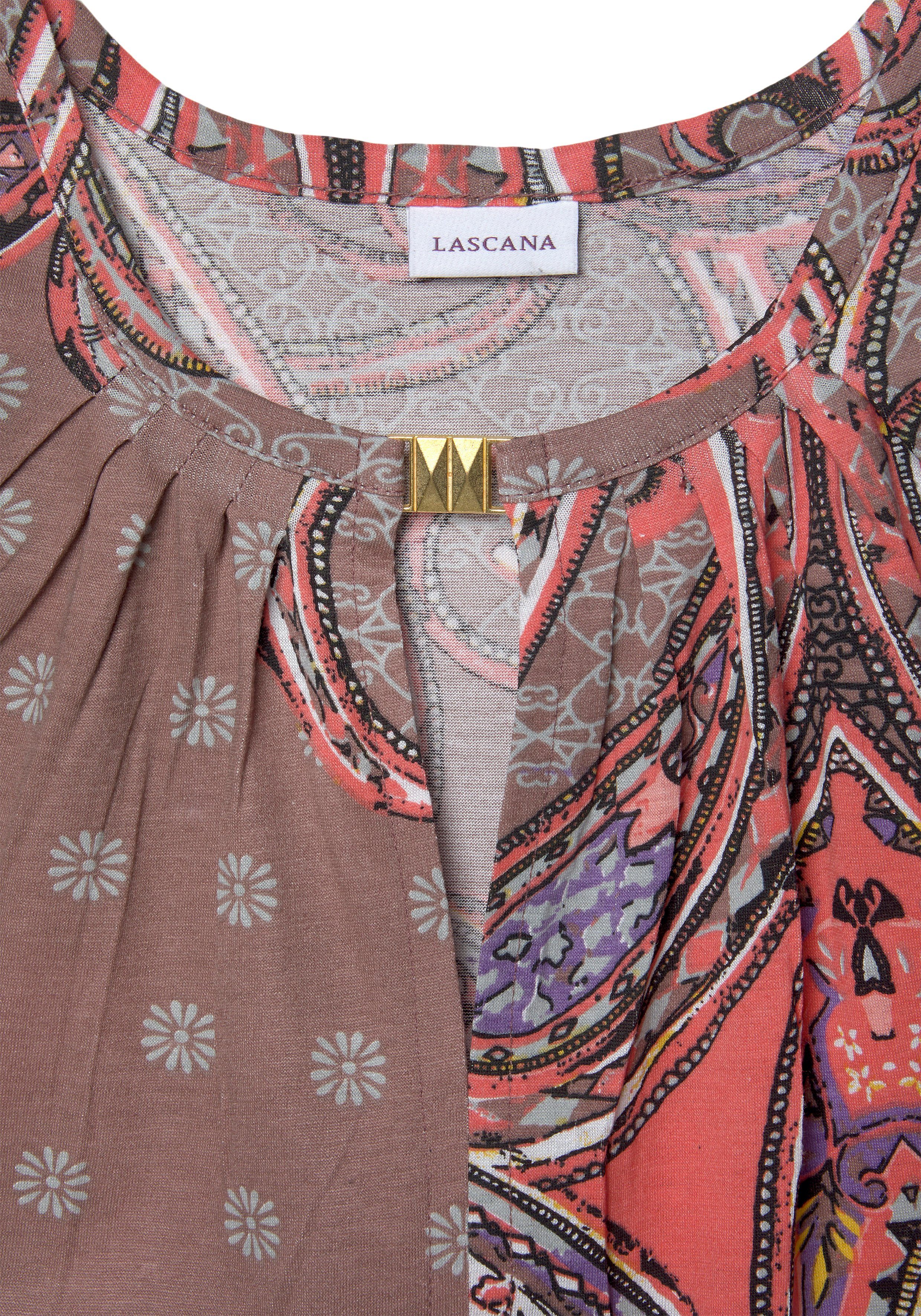 Lascana Tanktop met paisley-print en decoratieve accessoires, elegant blusentop