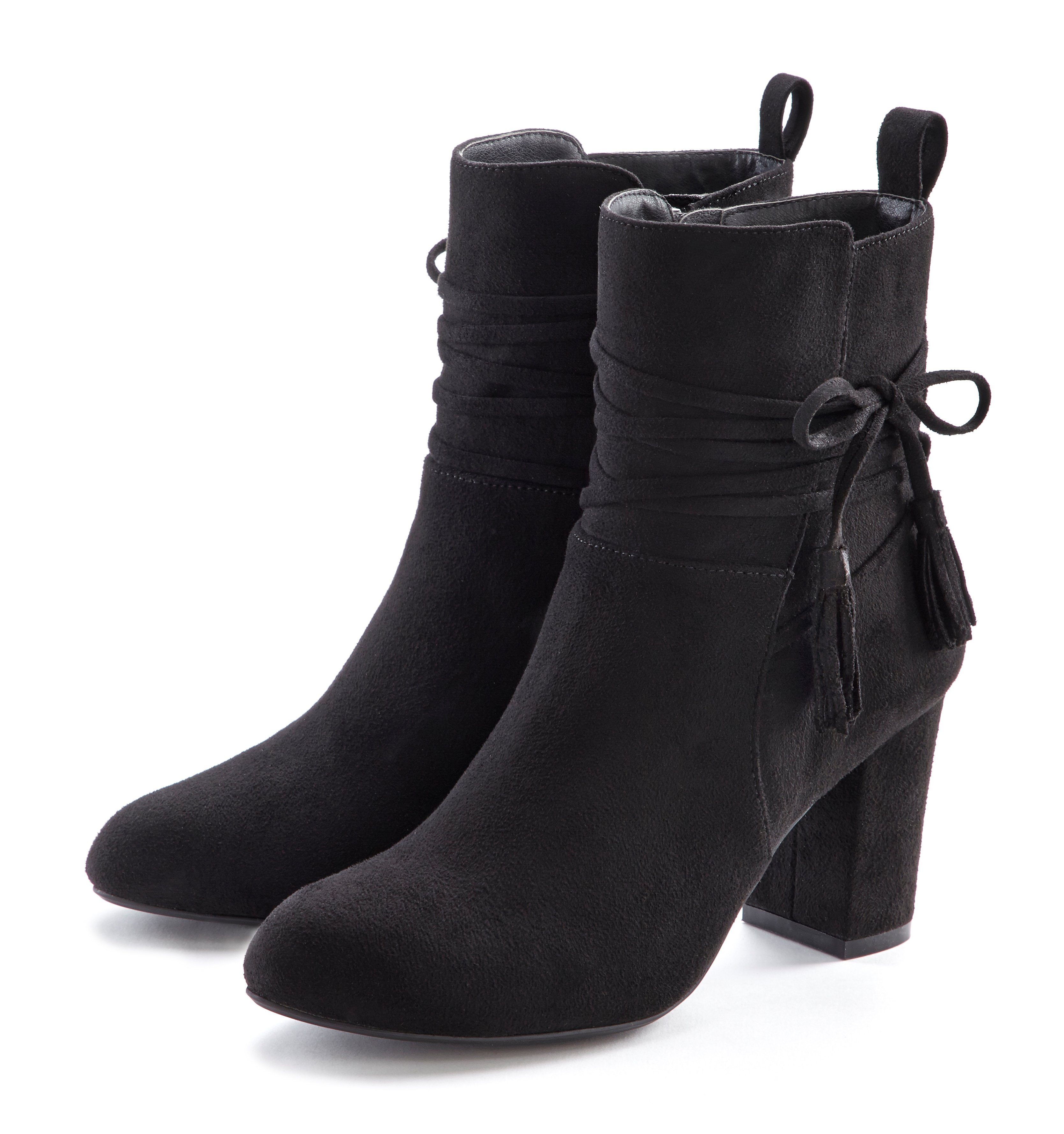 Lascana Laarsjes met blokhak, high-heel enkellaars, enkellaarsjes, laarzen