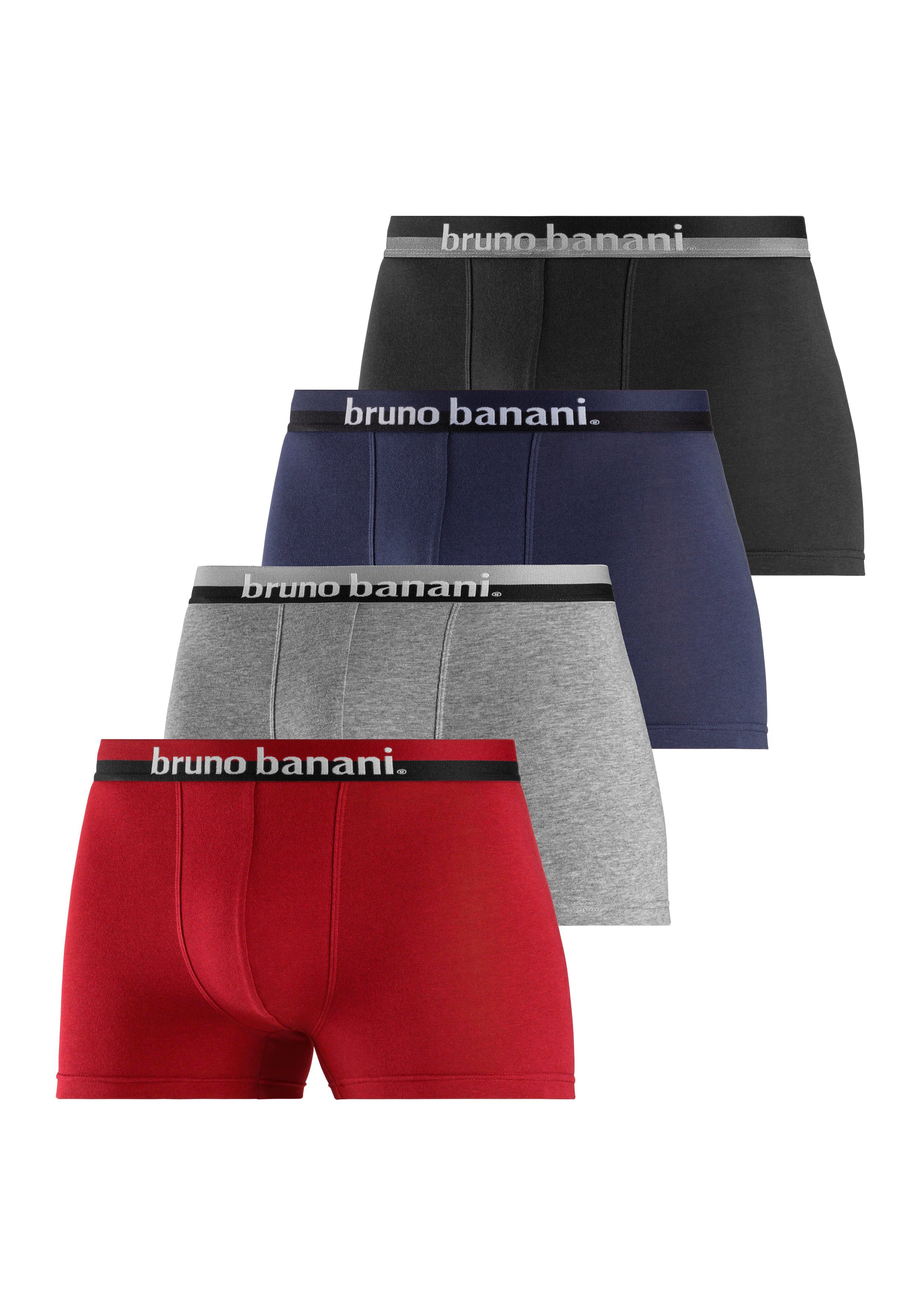 Bruno Banani Boxershort met superieure logoprint op de band (set, 4 stuks)