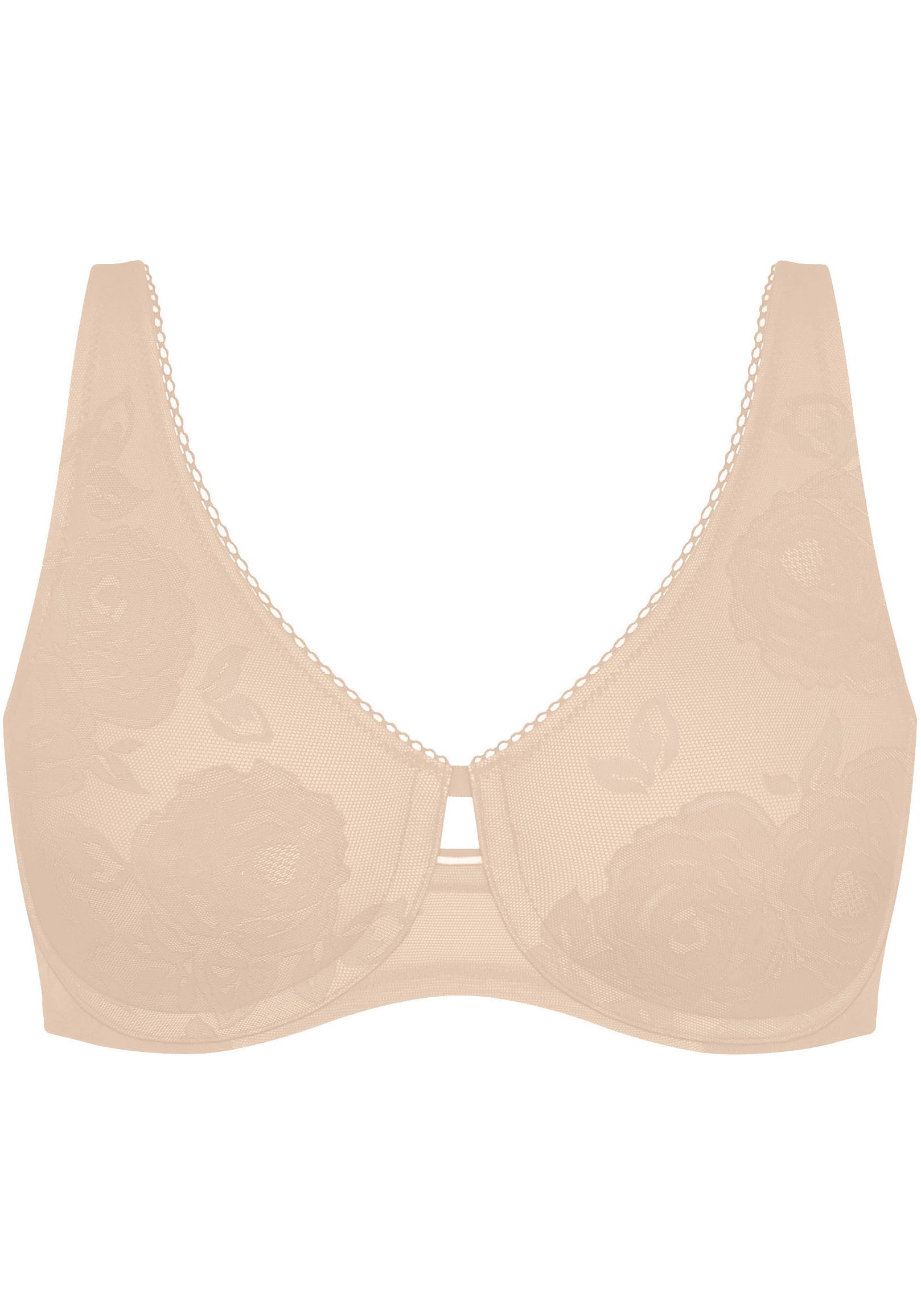 Triumph Minimizer-bh Wild Rose Sensation W01 maakt de borst optisch kleiner met een cupmaat beugel bh's maat 85 D beige