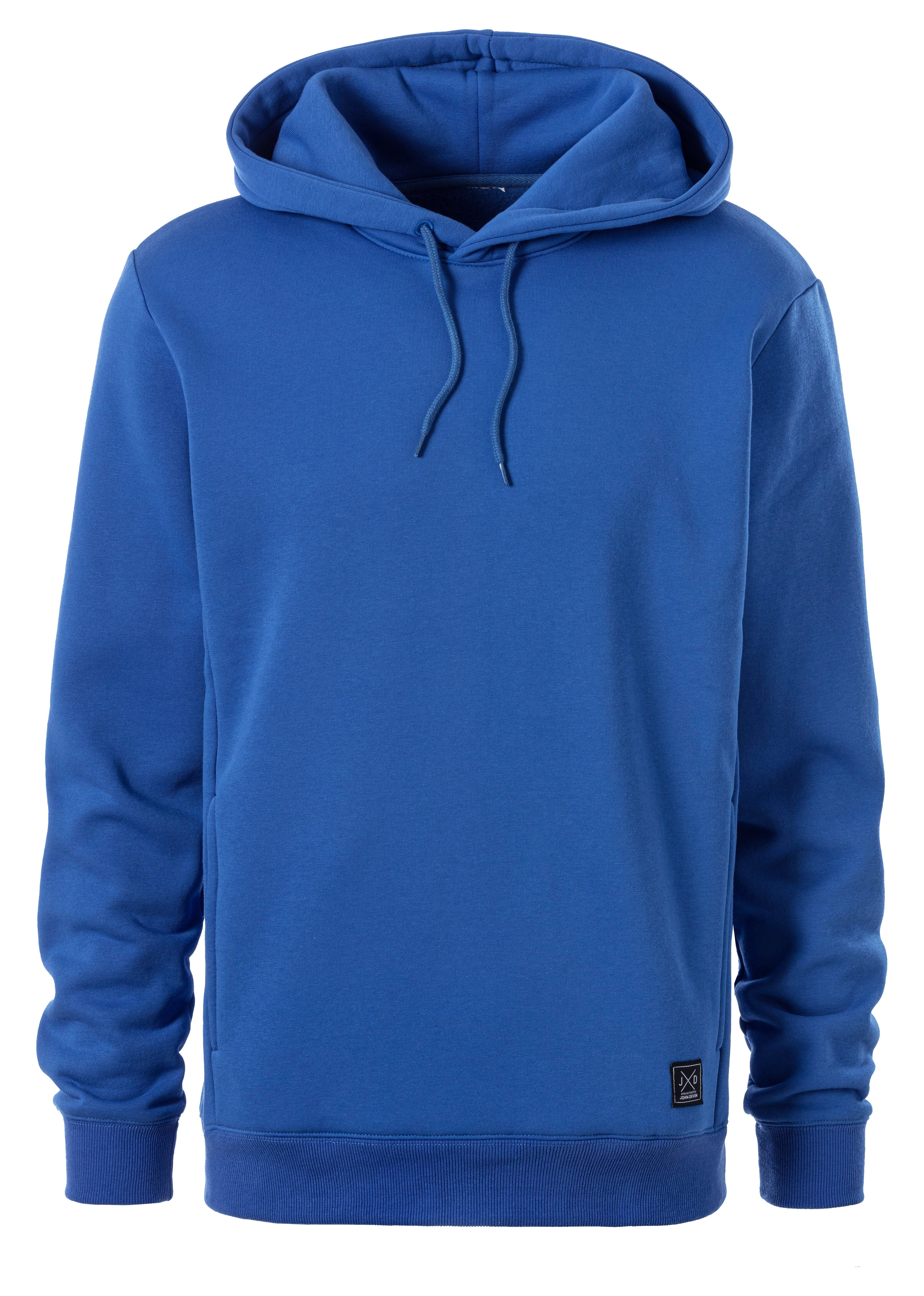 John Devin Hoodie Langarm, sweatshirt met ronde hals en capuchon, katoenmix