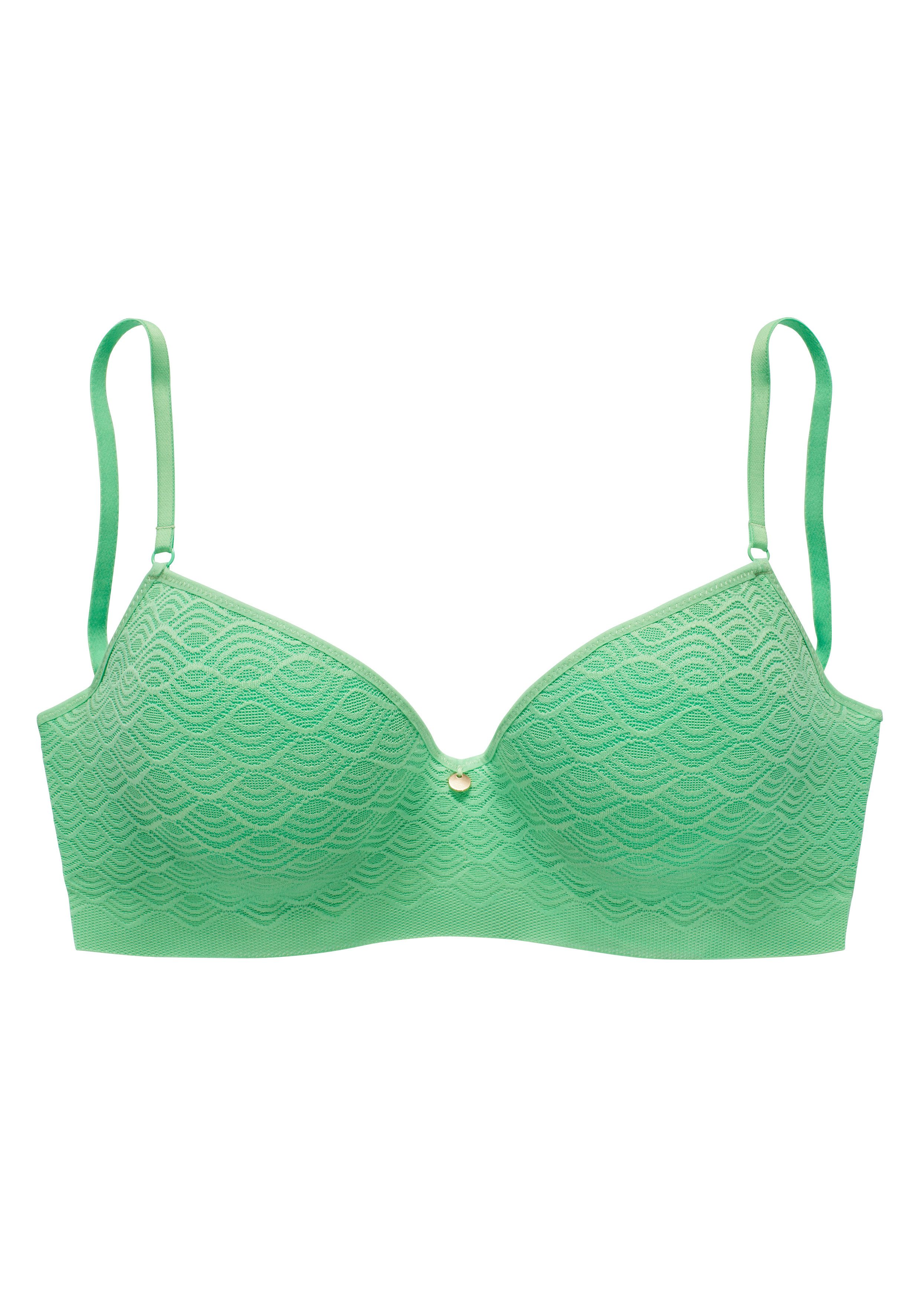 Lascana Push-up-bh met beugel in bandeau-vorm van kant met extra platte randen, lingerie