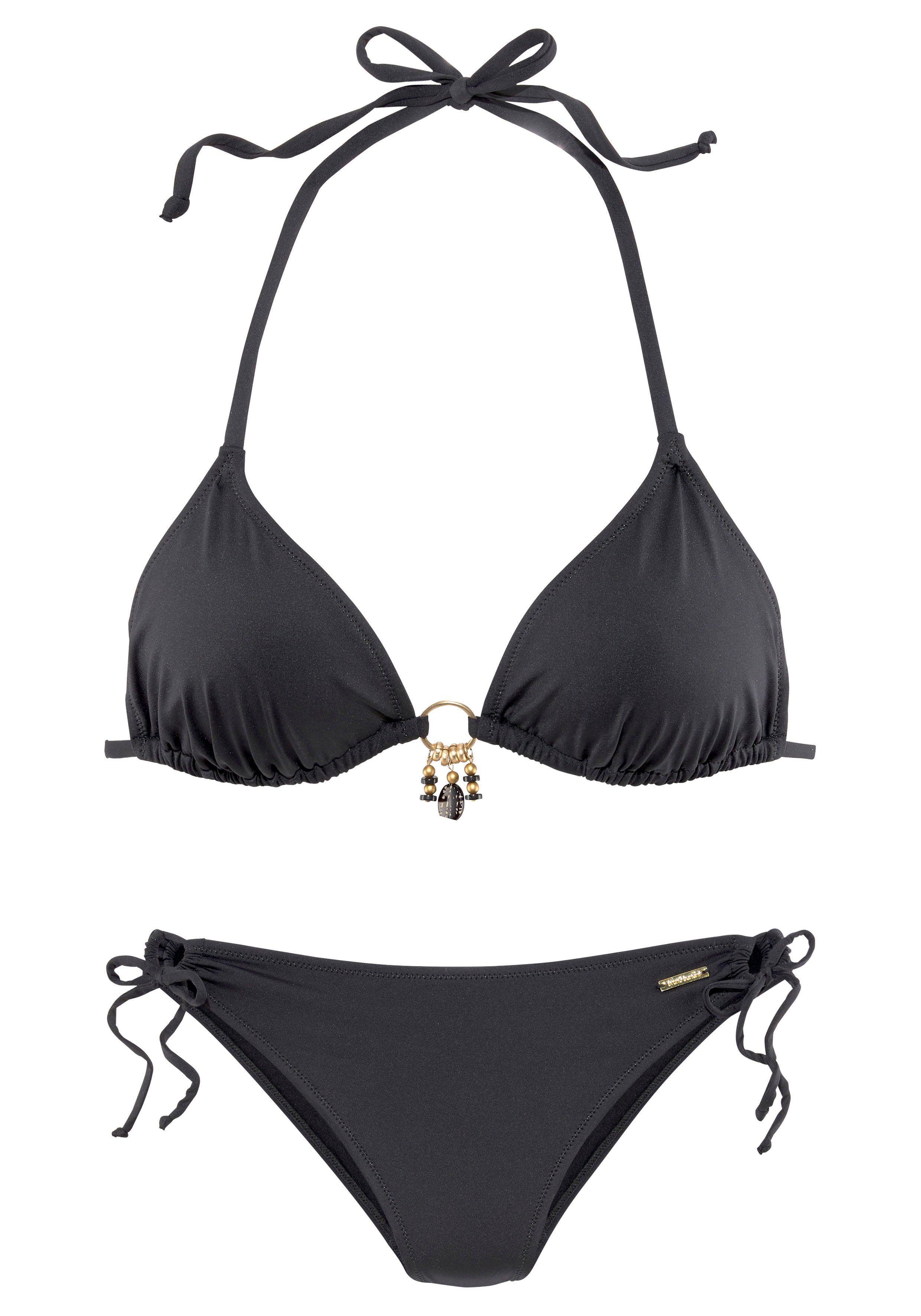 Bruno Banani Triangelbikini met goudkleurig/zwarte accessoires