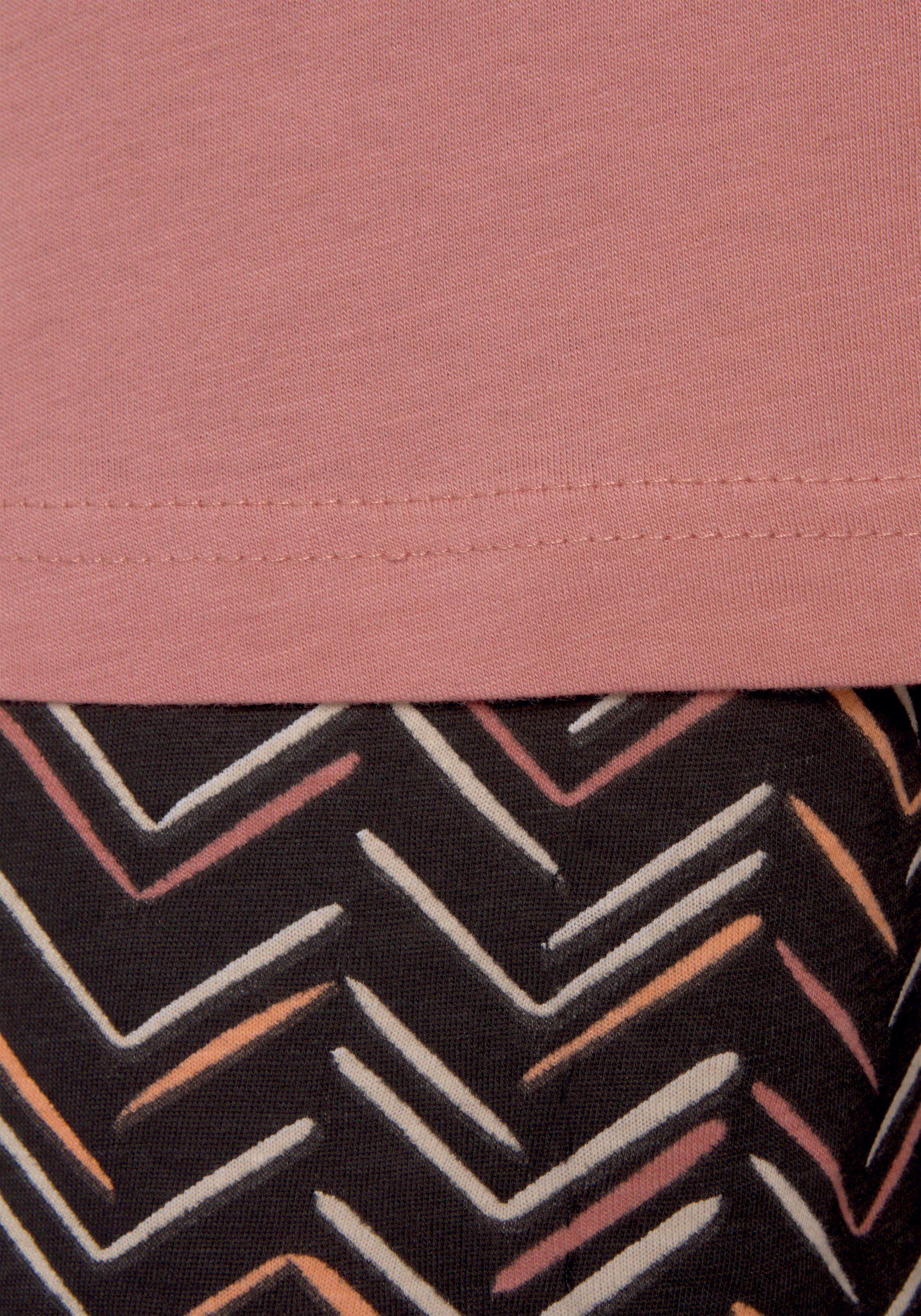 Vivance Dreams Shortama met schilderachtig visgraatpatroon (set, 2-delig)