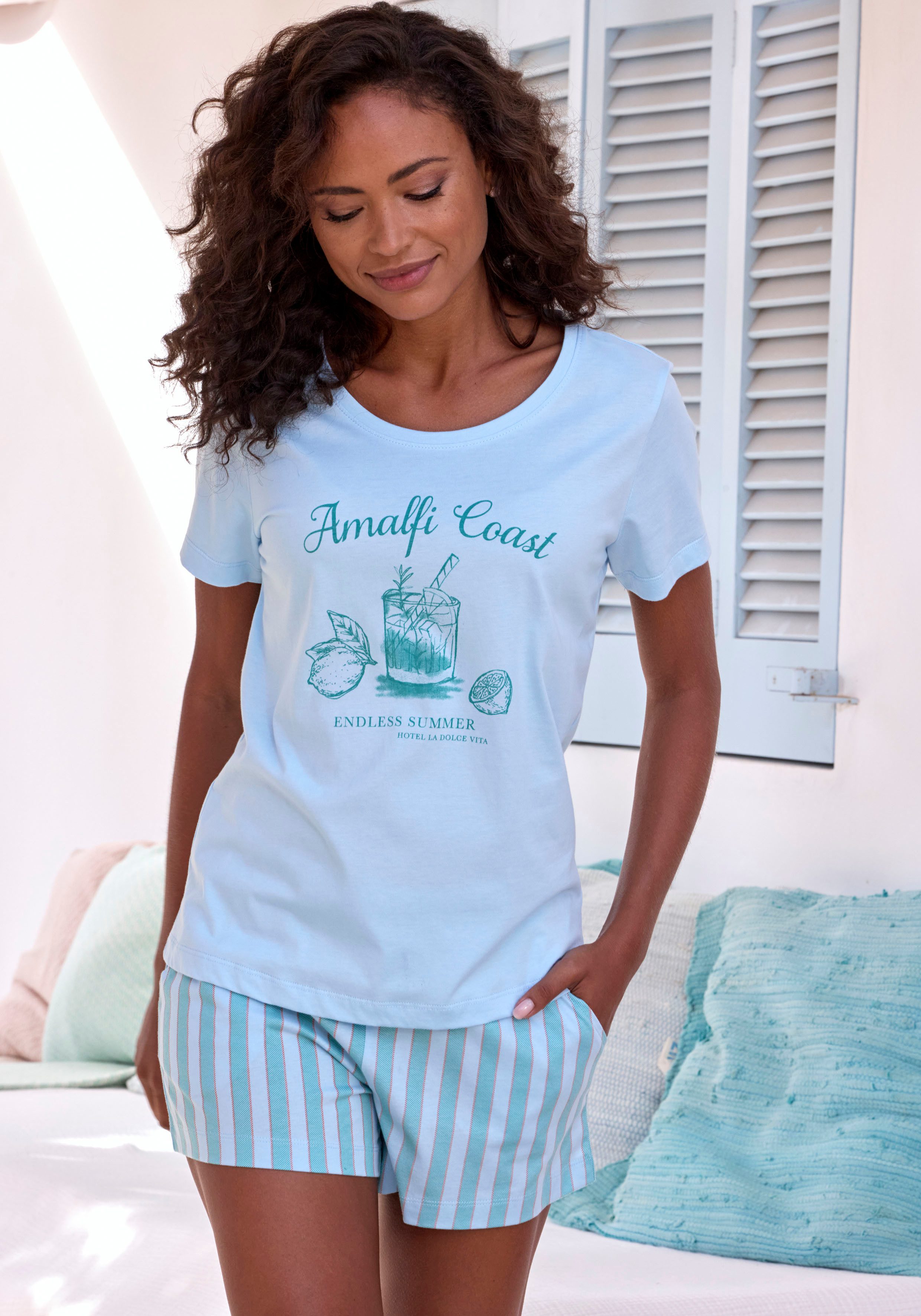 Vivance Dreams Pyjamashort met fijn streepdessin