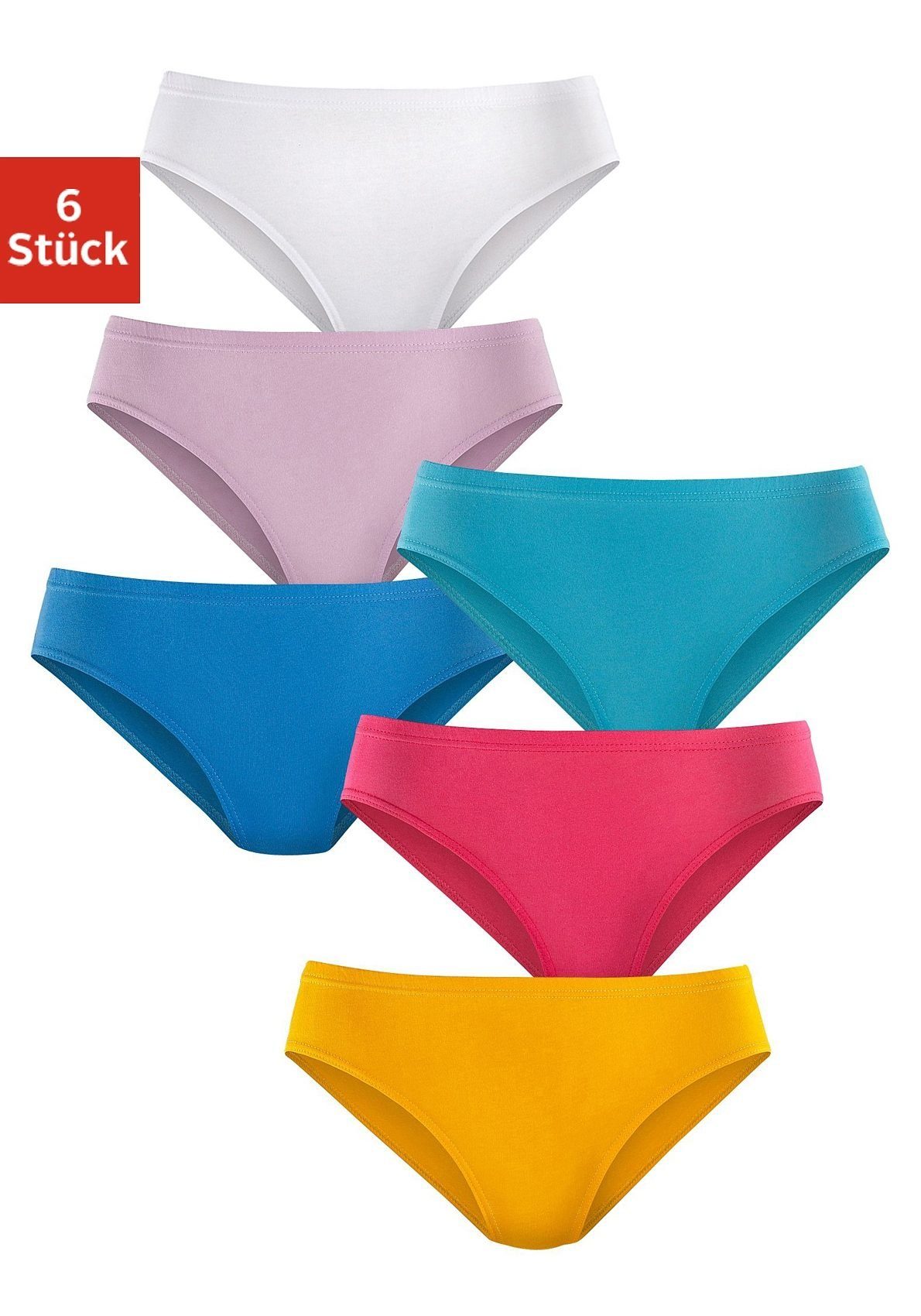 Petite fleur Jazz-hipsters van puur katoen (6 stuks, Set van 6)