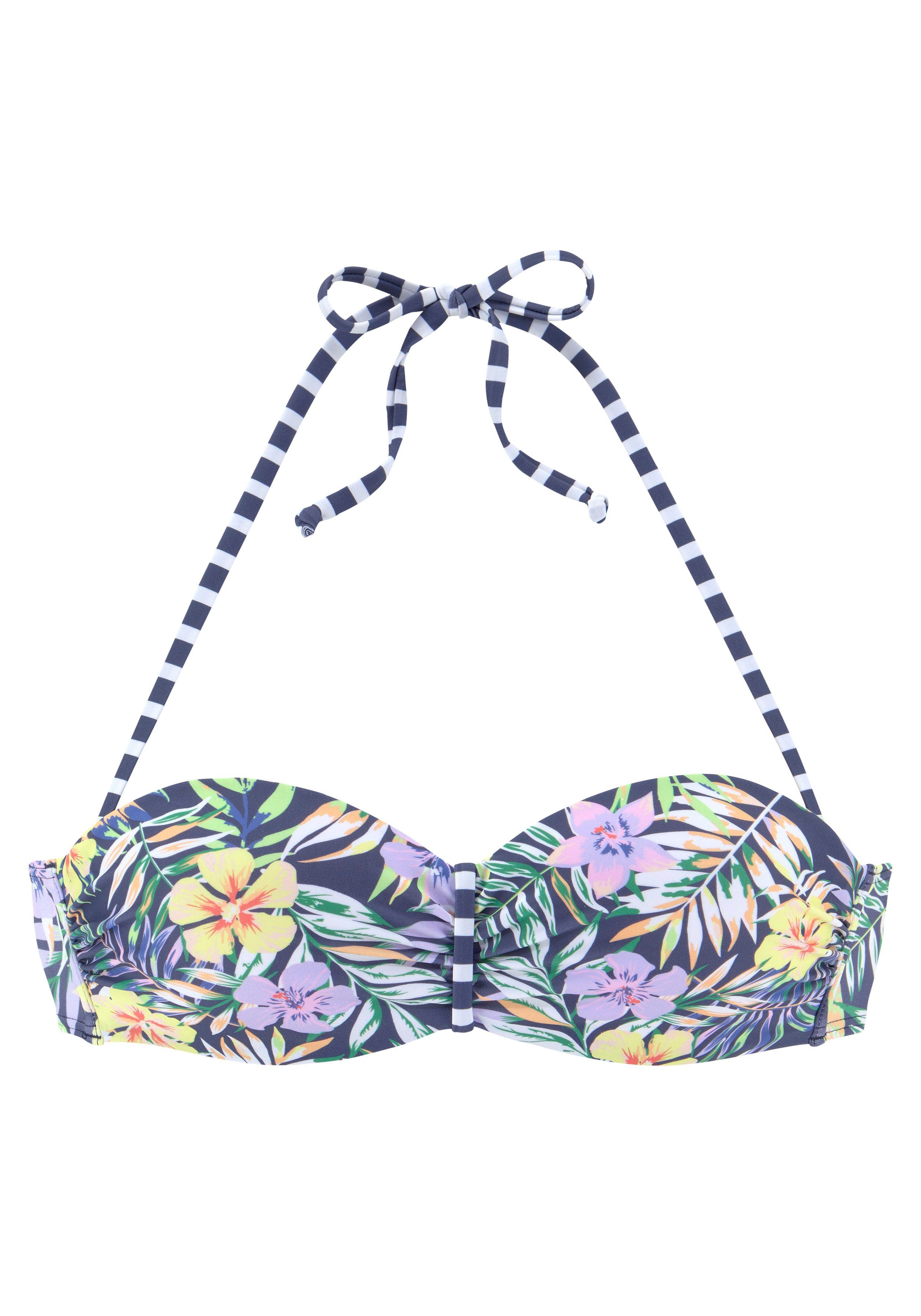 venice beach bandeau bikinitop summer met aangerimpeld midden blauw | | 9139800749825588