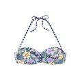 venice beach bandeau-bikinitop summer met aangerimpeld midden blauw