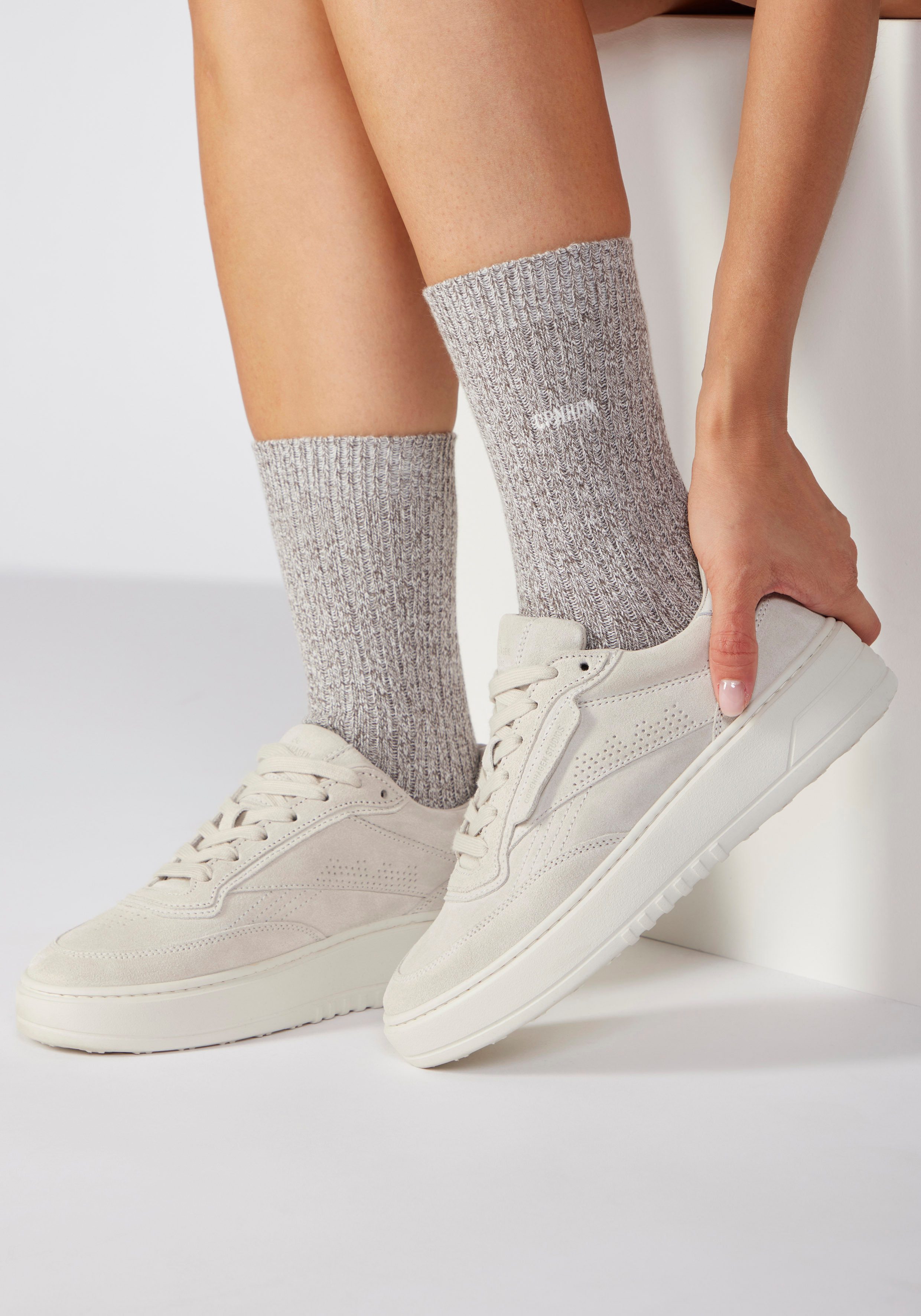 Copenhagen Studios Basic sokken geribbeld met logo borduurwerk (1 paar)