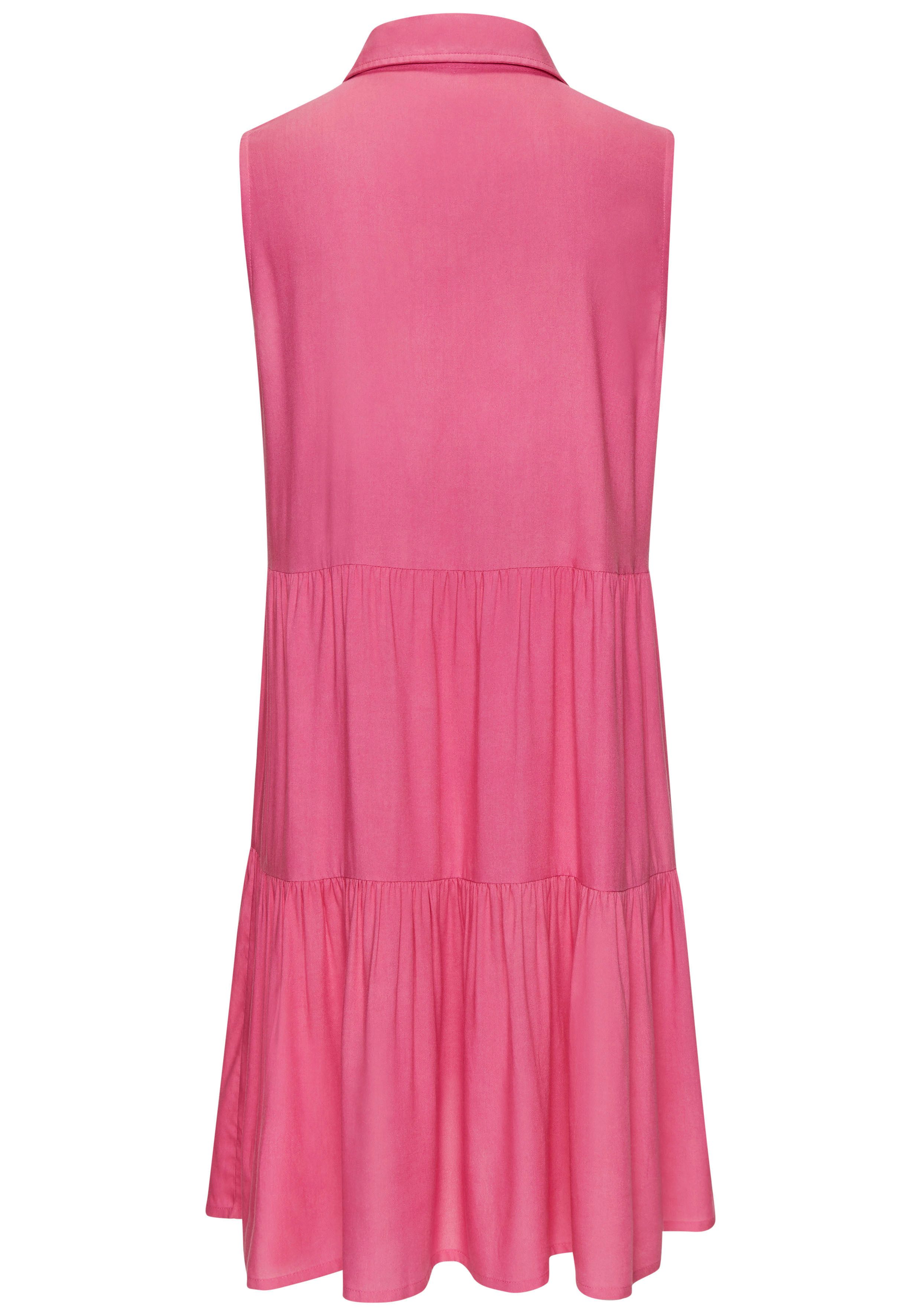Vivance Zomerjurk van geweven viscose, blousejurk met knoopsluiting en overhemdkraag