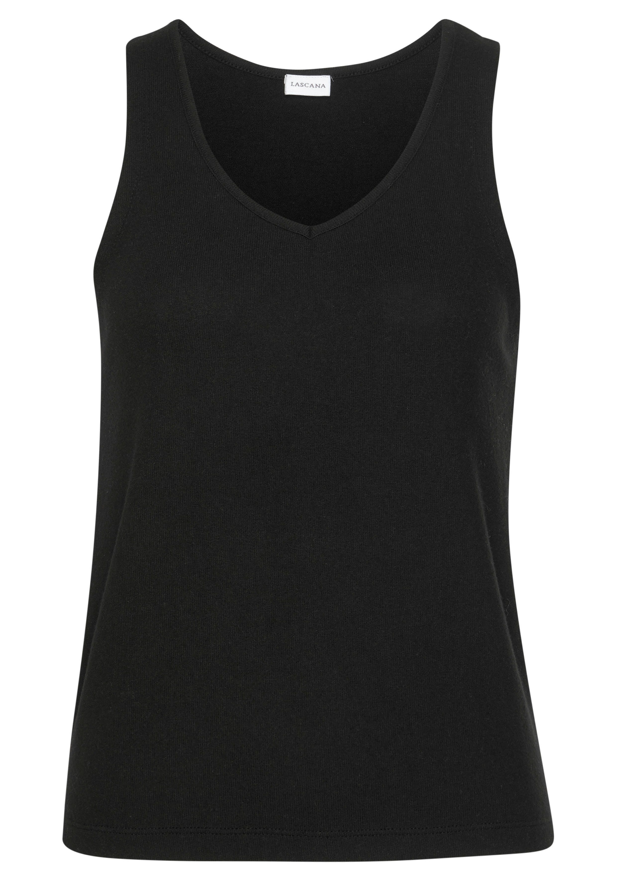 Lascana Gebreide top met brede banden, loungewear
