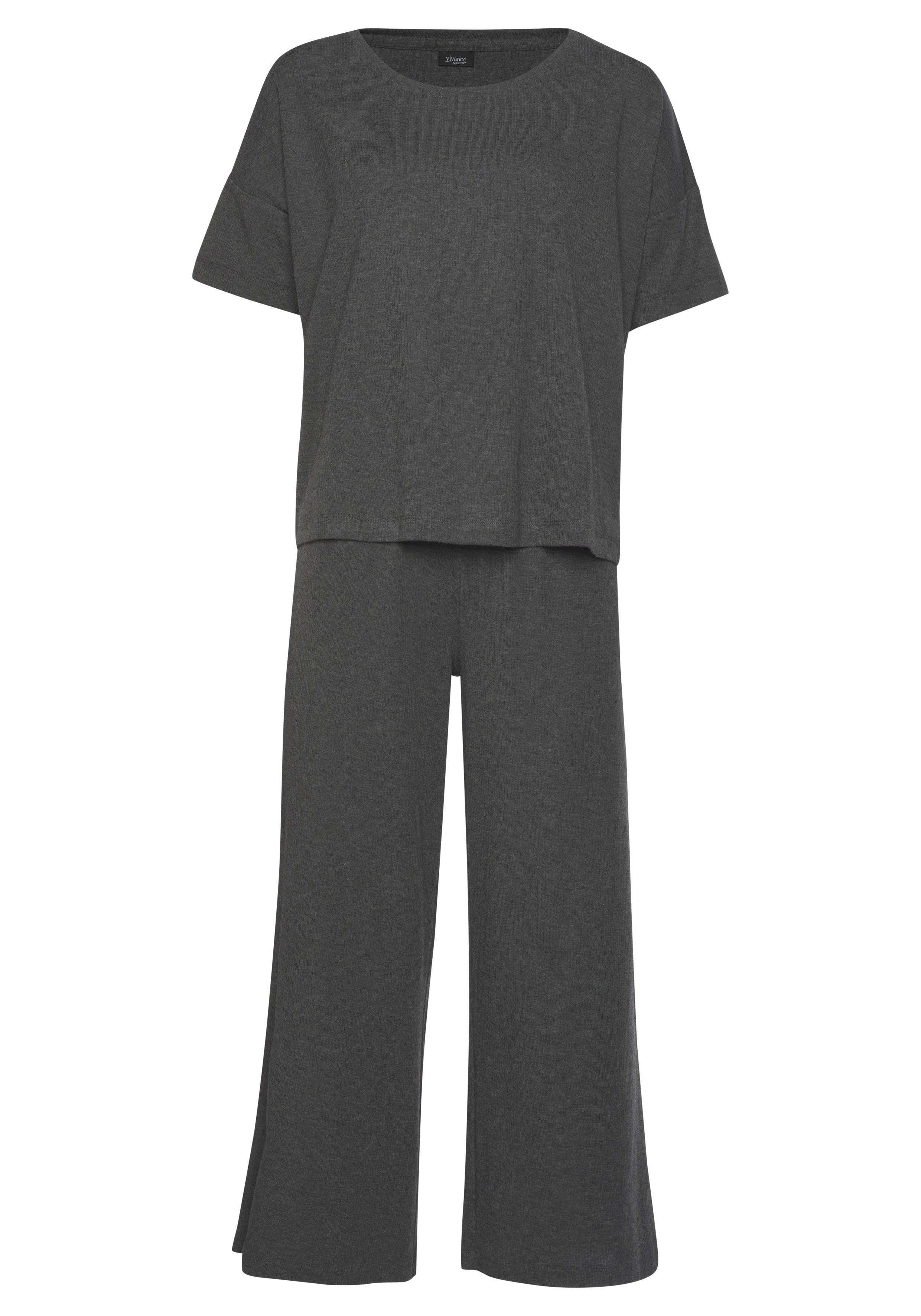Vivance Dreams Pyjama in zachte ribkwaliteit (2-delig, 1 stuk)
