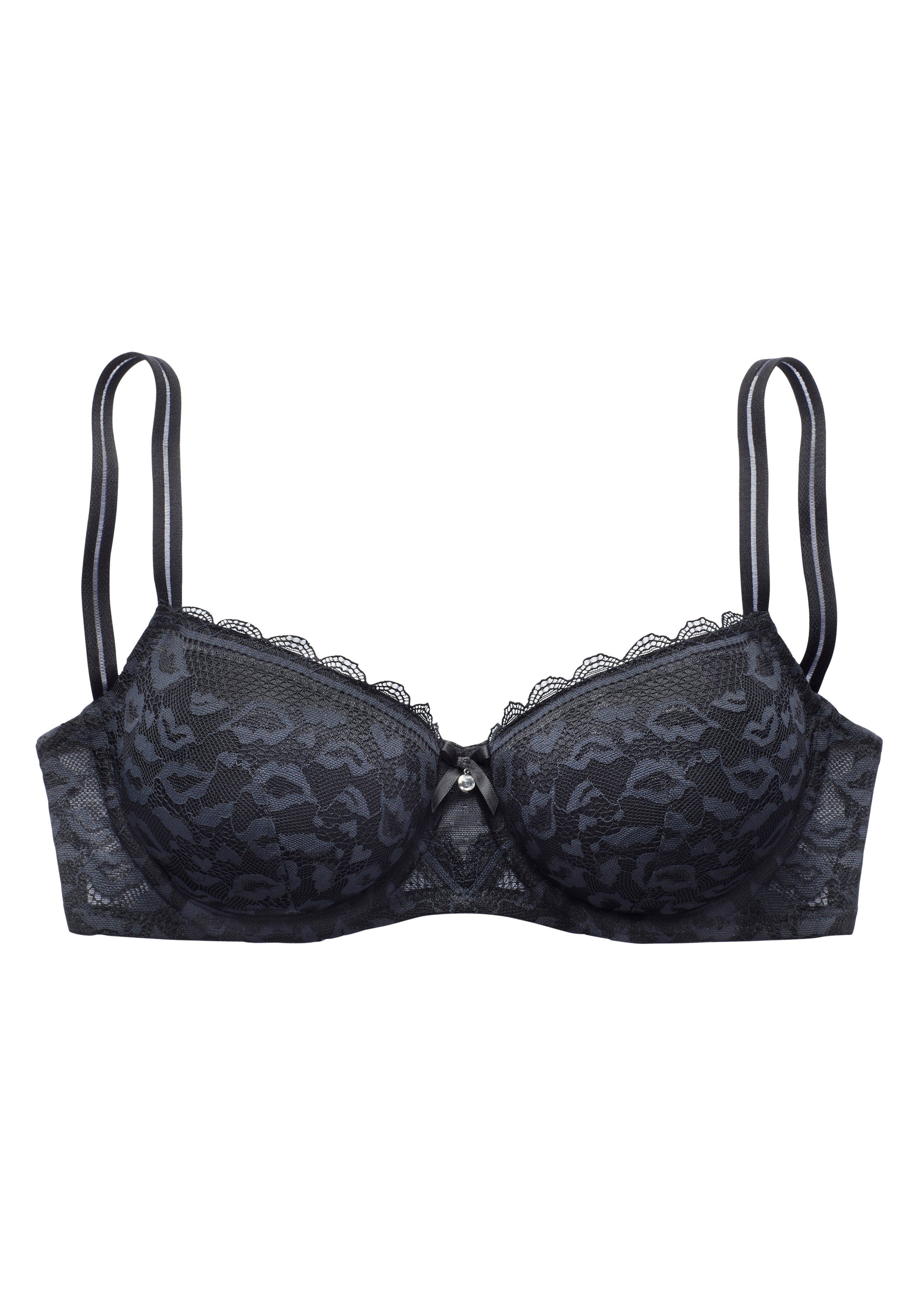 Vivance Bh met steuncups van kant met een kussende mond look in een modieuze balconnete look, lingerie