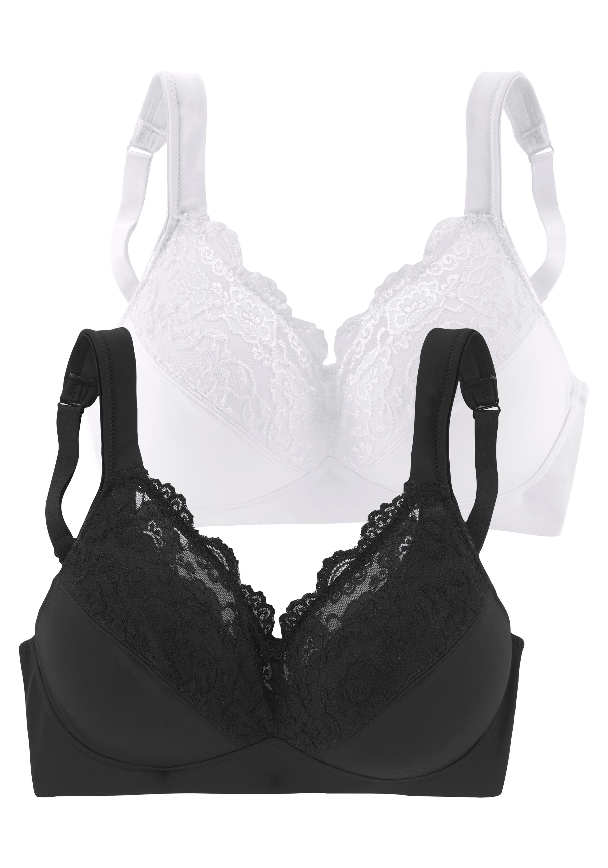 Petite fleur Soft-bh zonder beugels met comfortabele schouderbandjes (Set van 2)