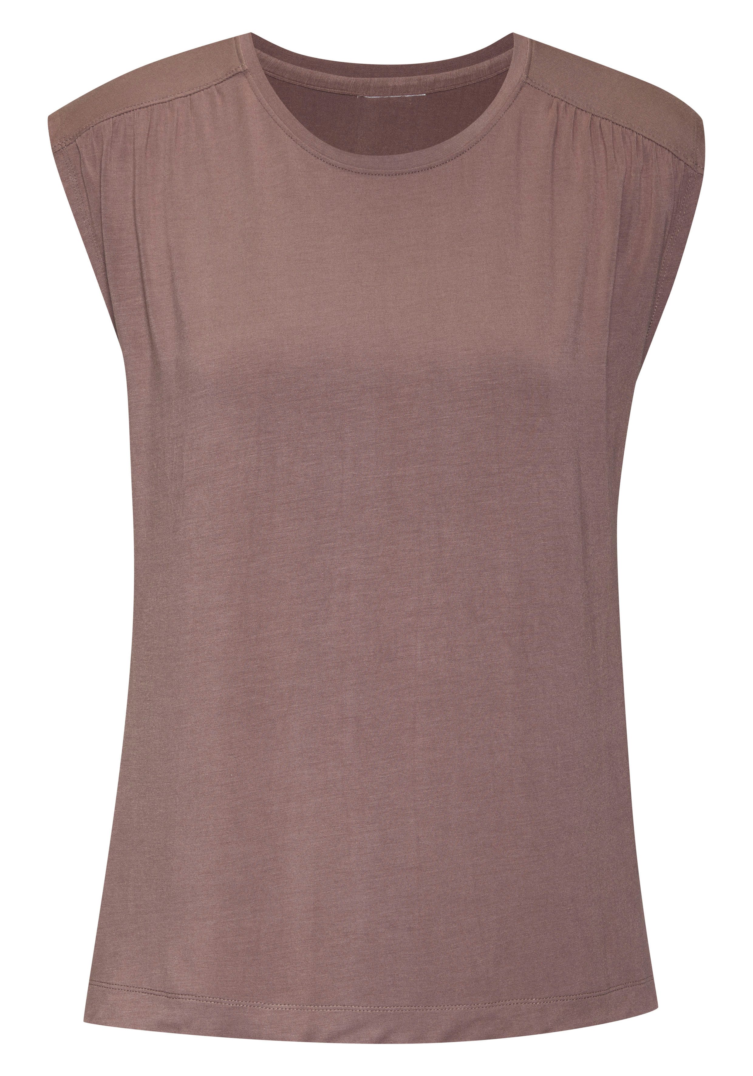 Lascana Shirttop Met schouderrimpeling van zachte viscose-stretch